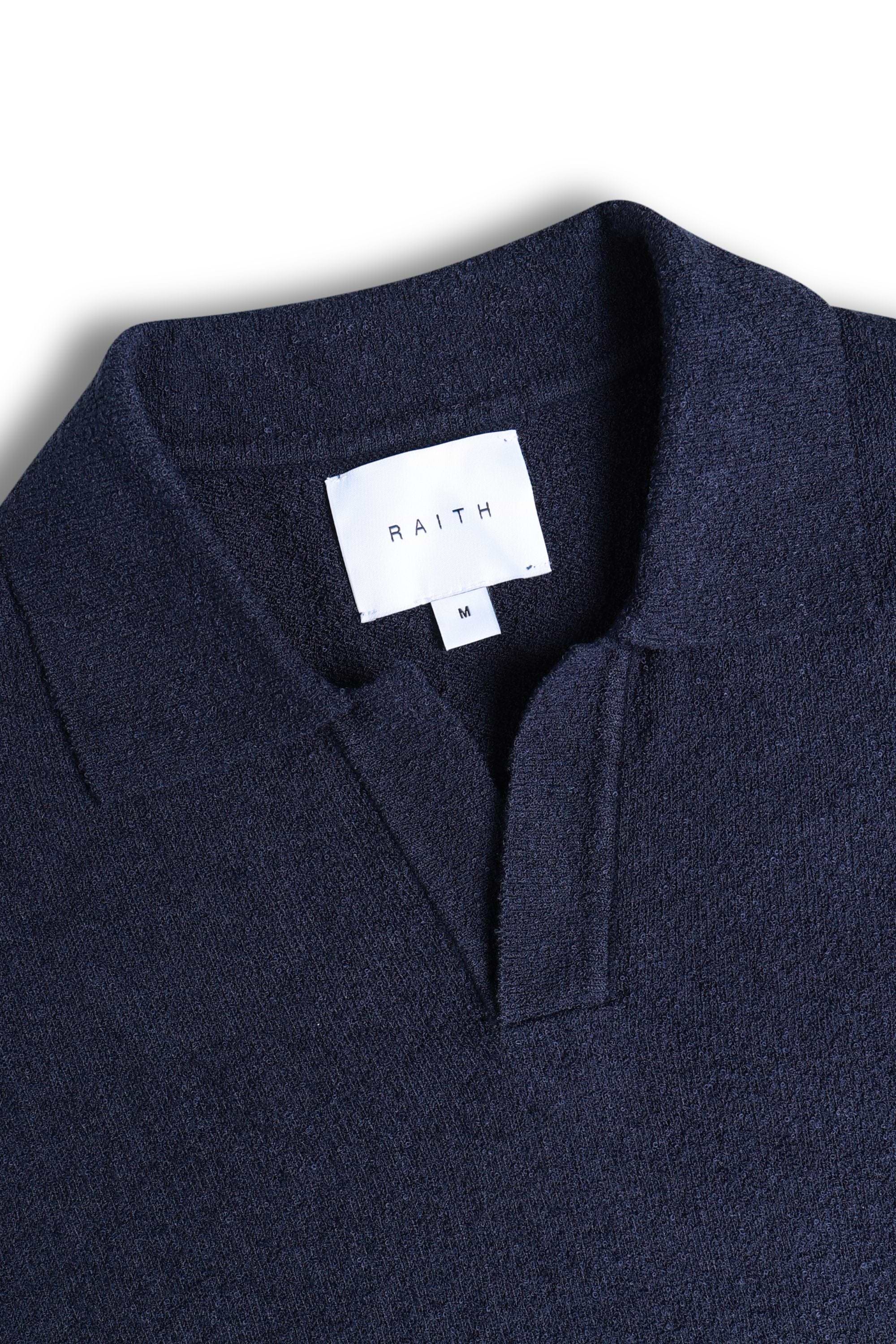Miguel Boucle Polo Shirt - Navy