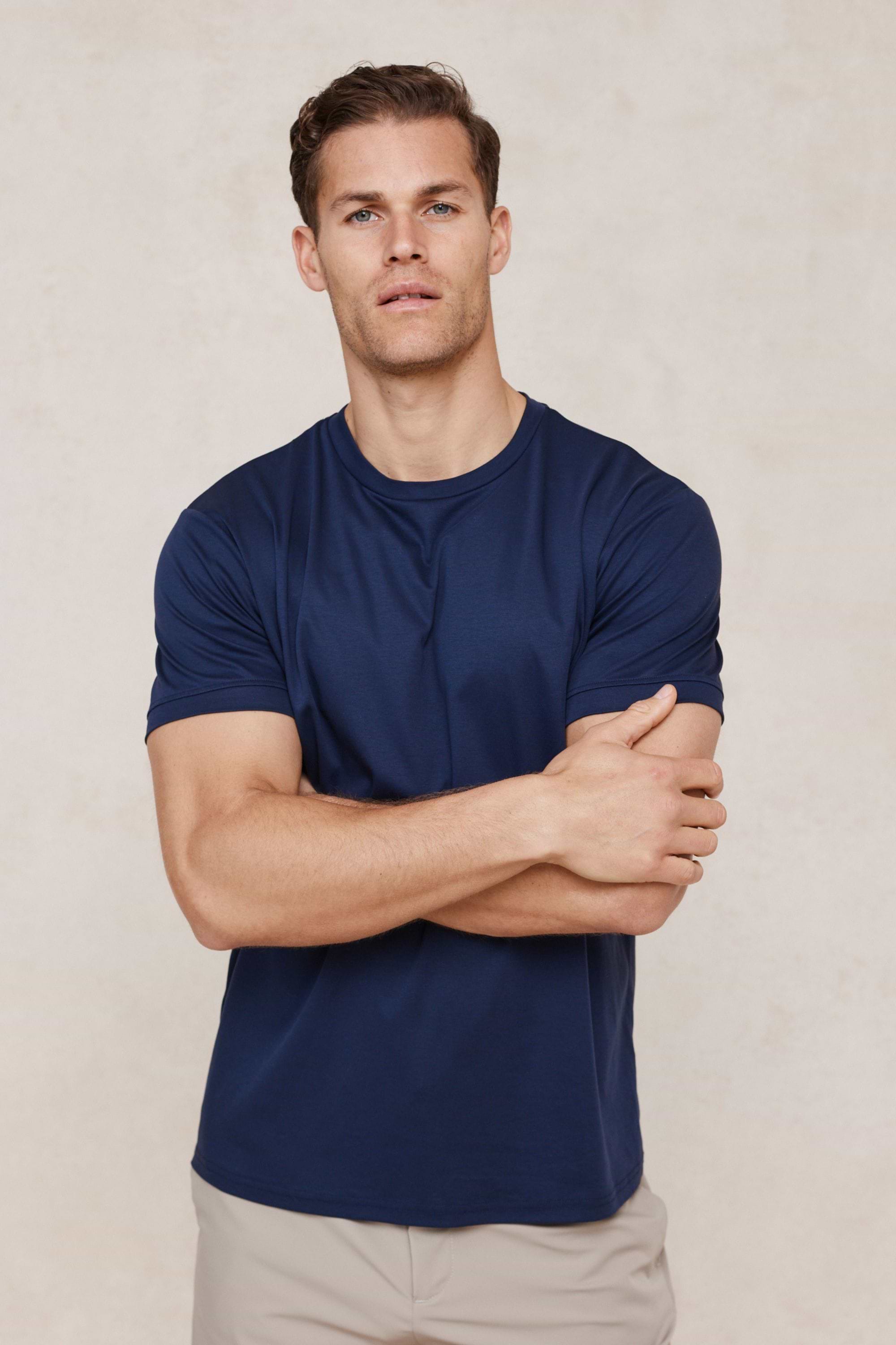 Luxe Mercerised T-Shirt - Navy