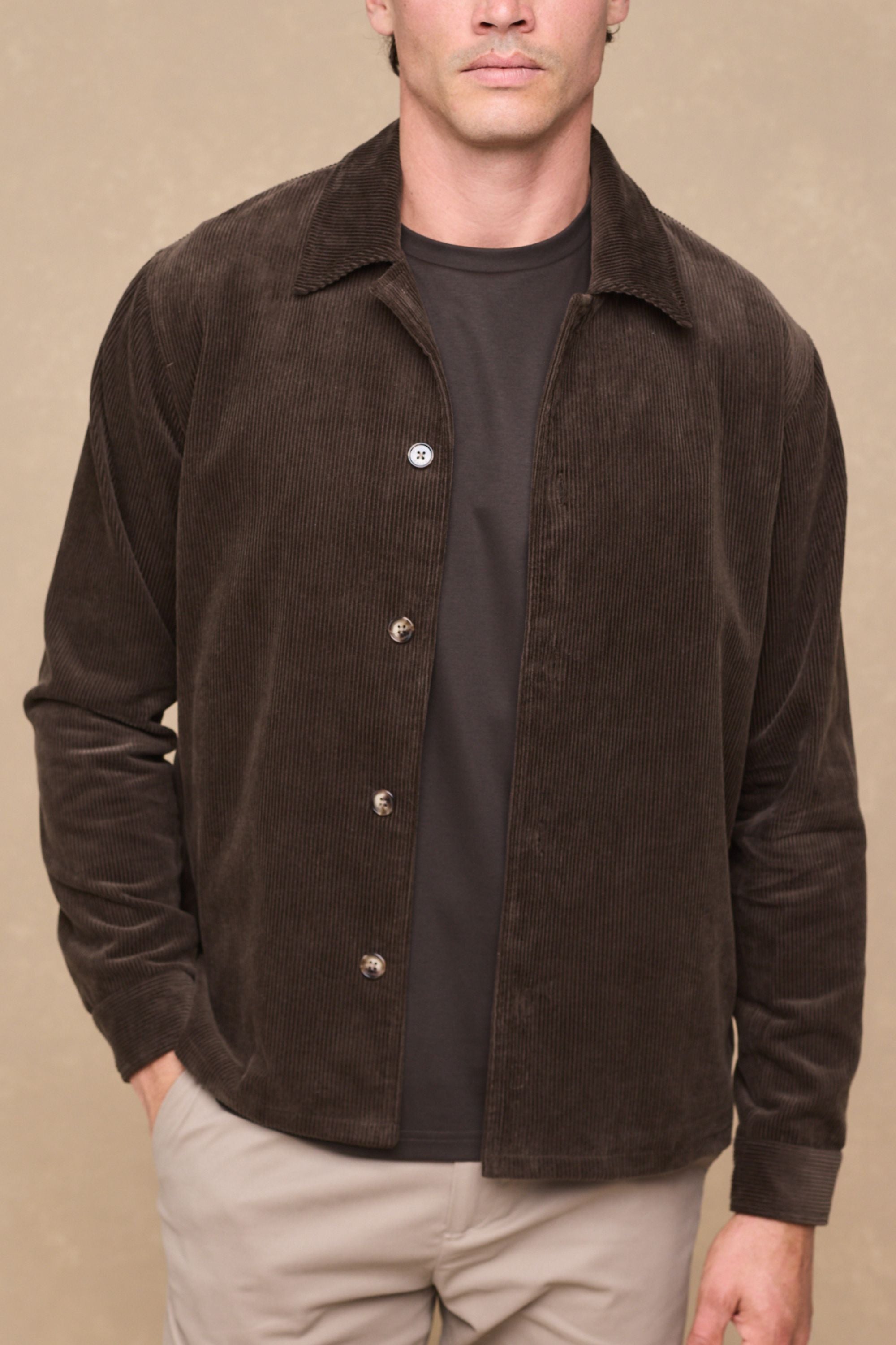 Lukas Corduroy Shacket - Brown