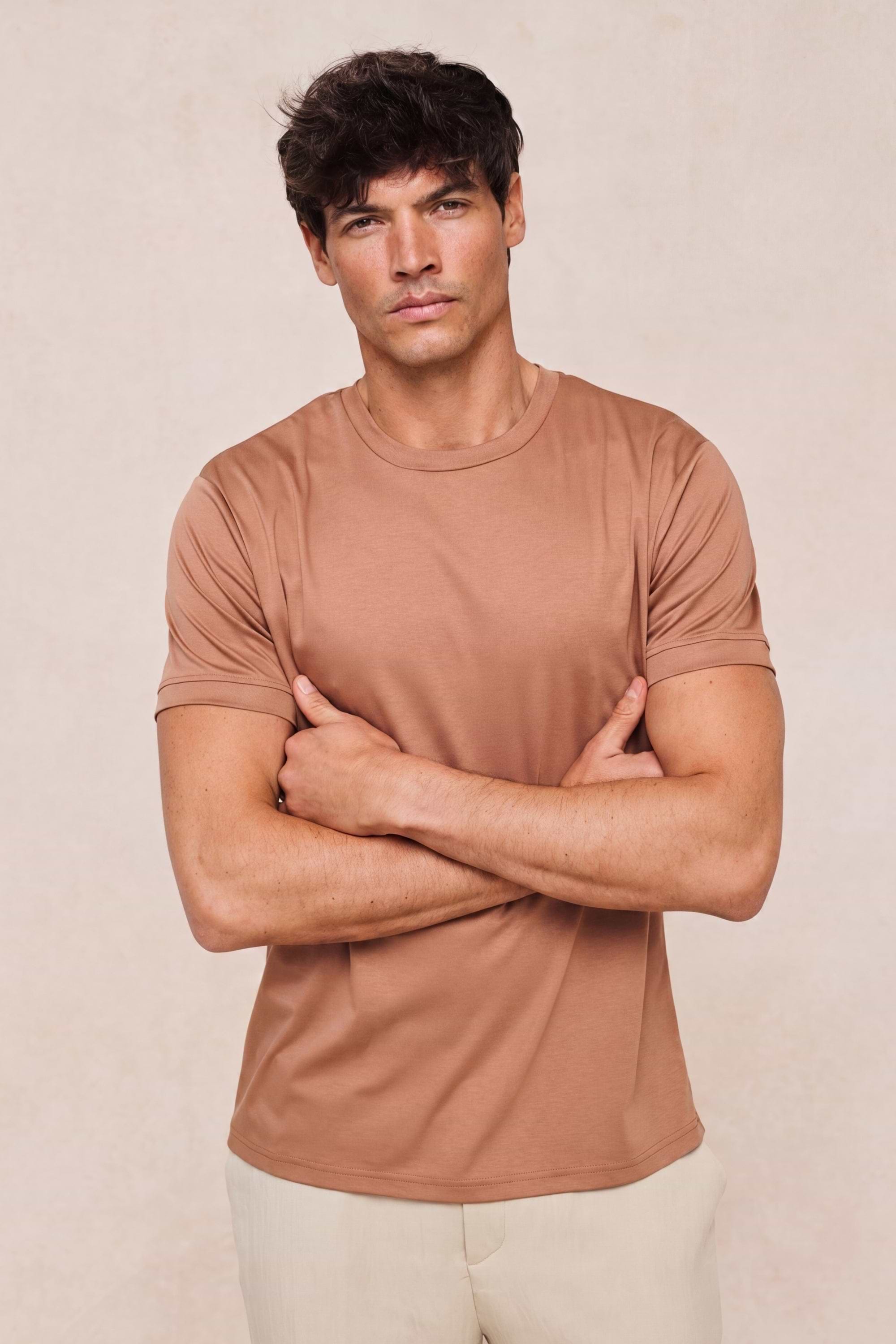 Luxe Mercerised T-Shirt - Rust Orange