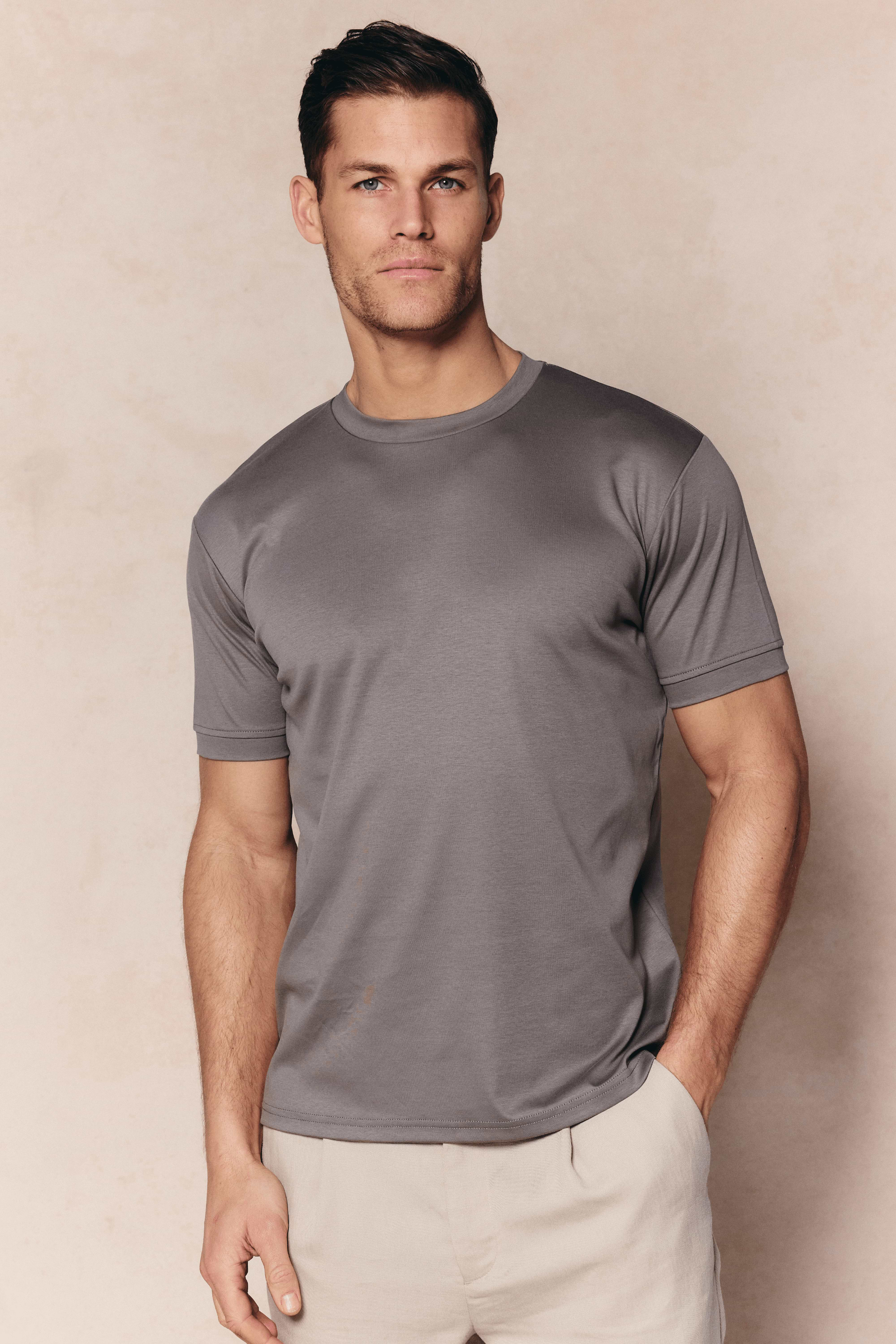 Luxe Mercerised T-Shirt - Mushroom