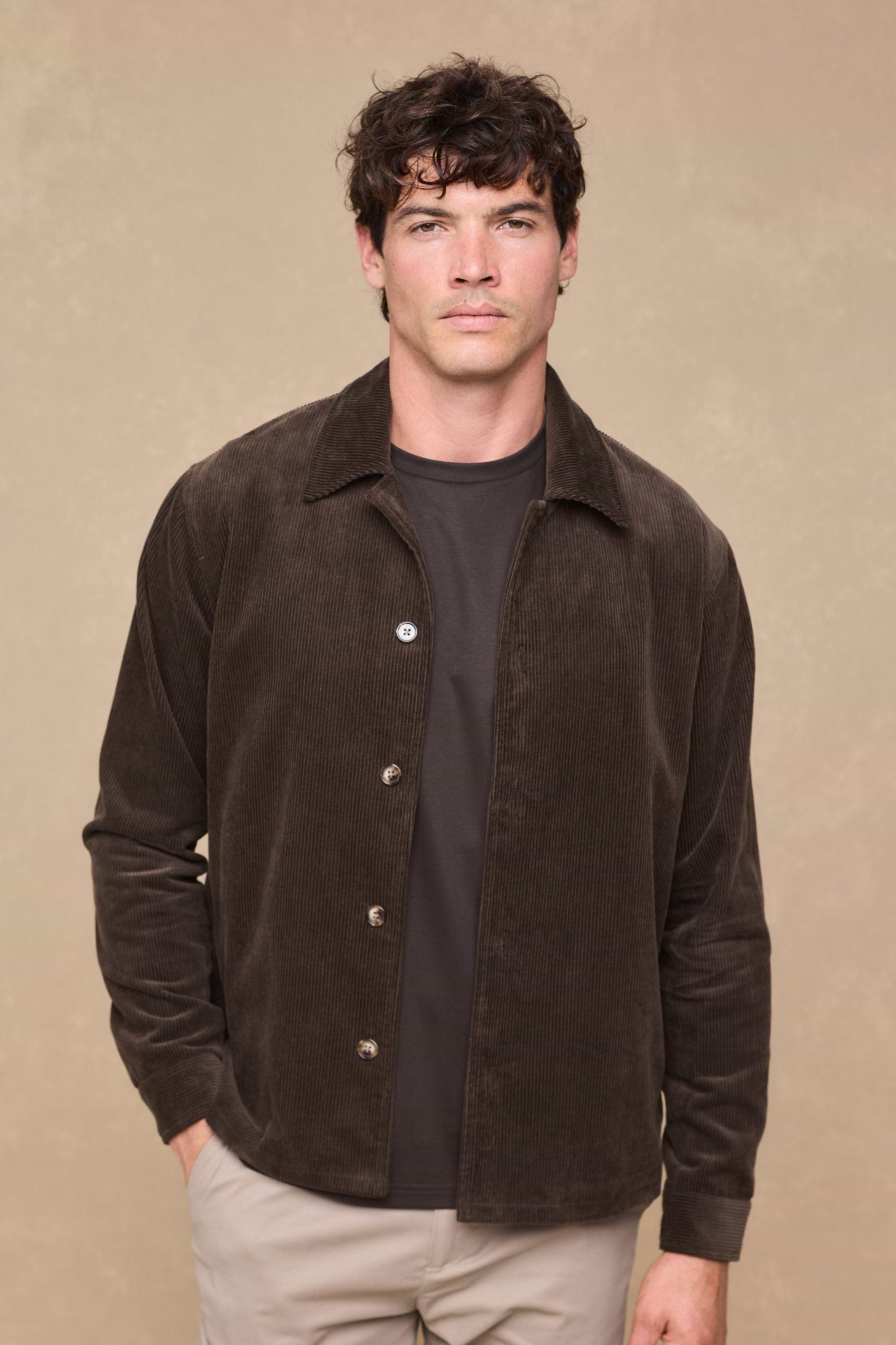 Lukas Corduroy Shacket - Brown