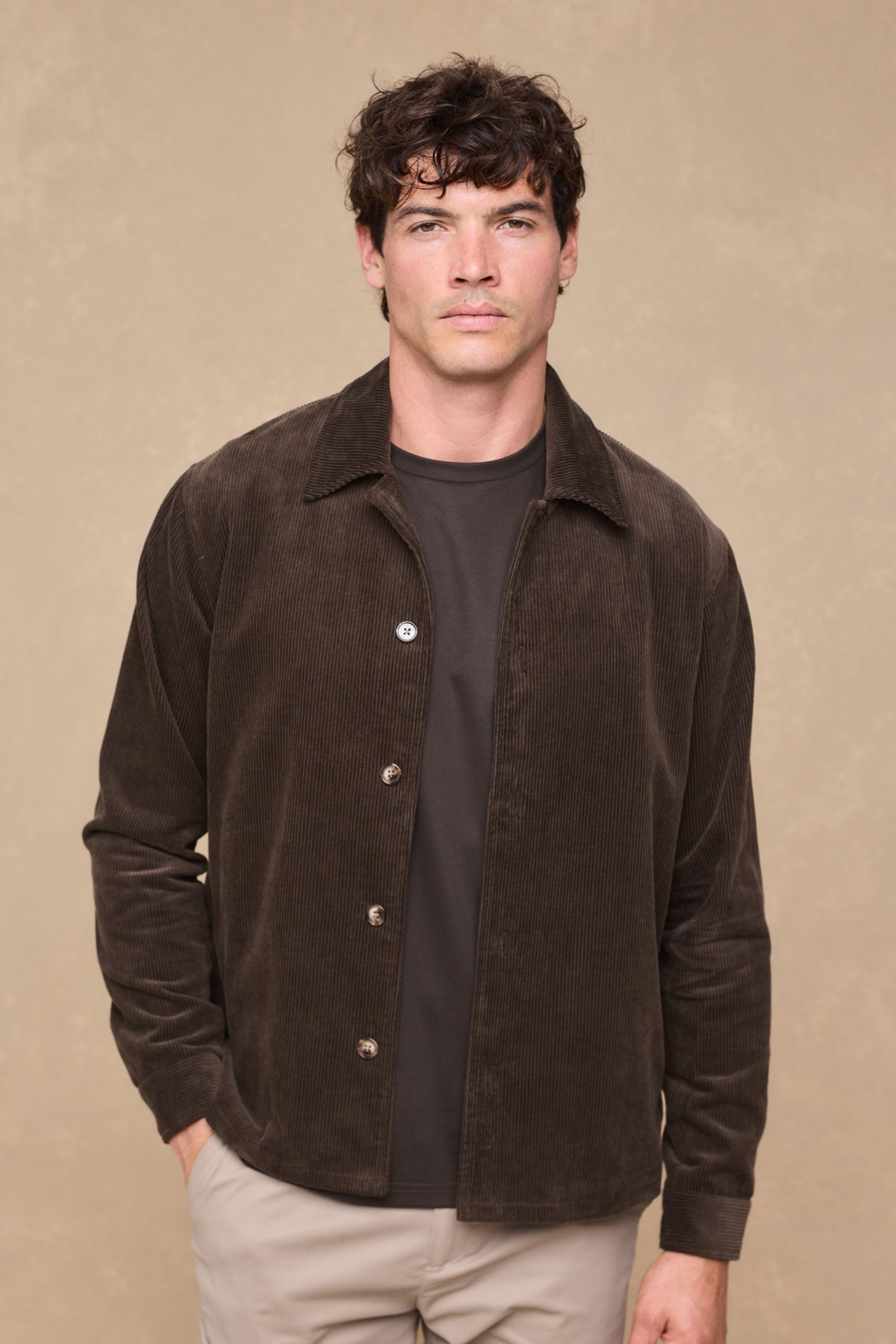 Lukas Corduroy Shacket - Brown