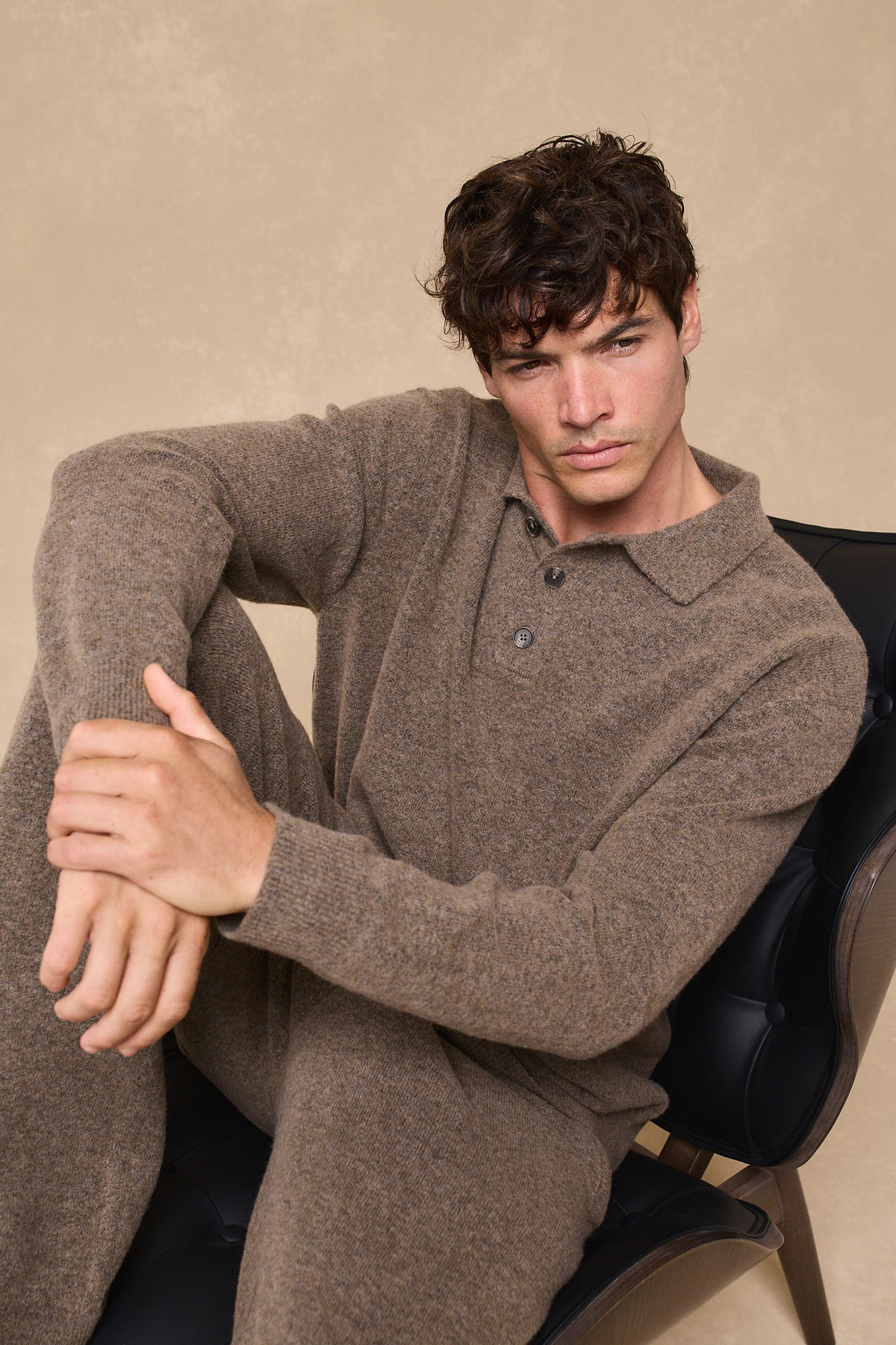 Otto Knitted Trousers - Brown Marl