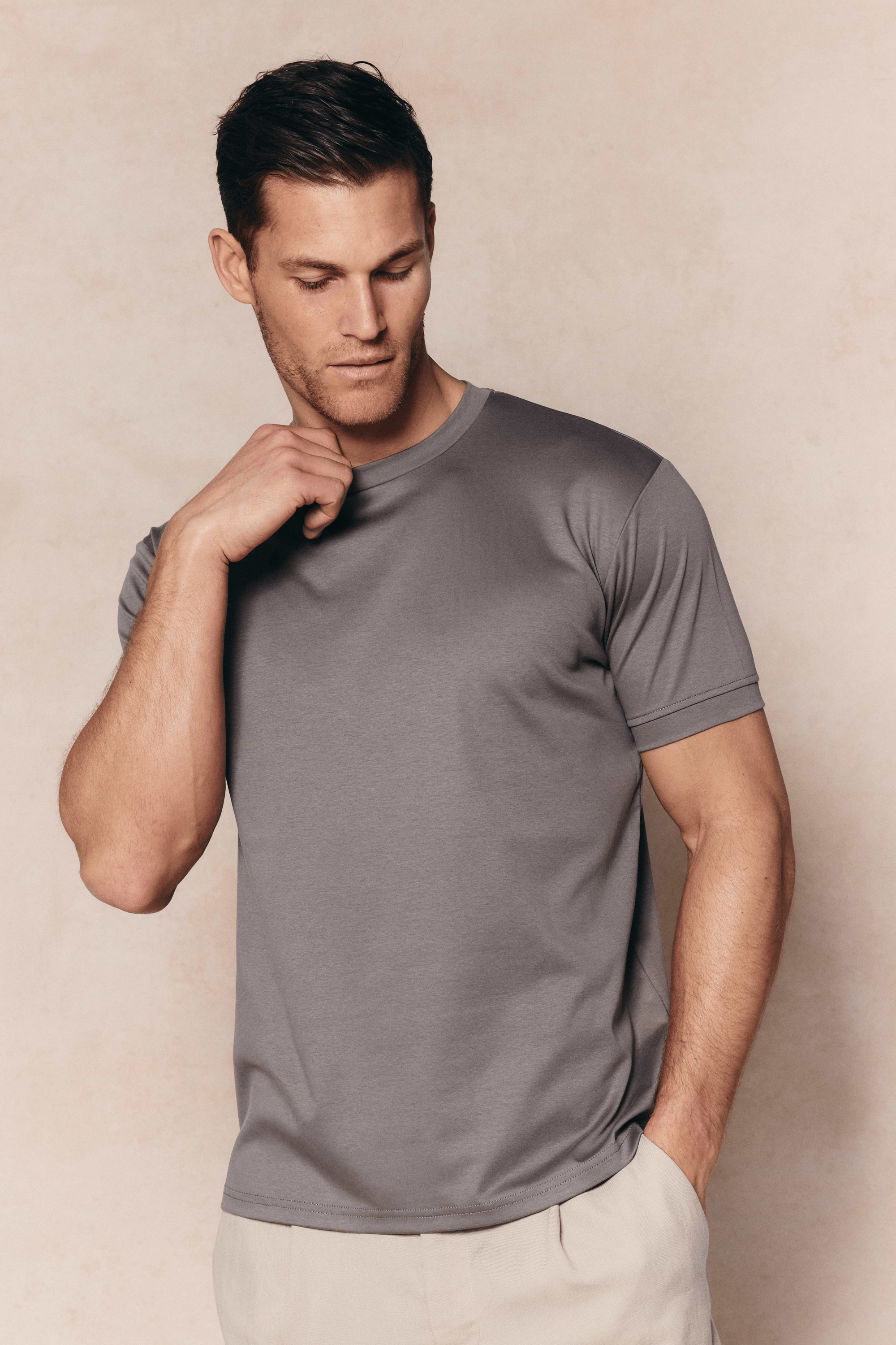 Luxe Mercerised T-Shirt - Mushroom