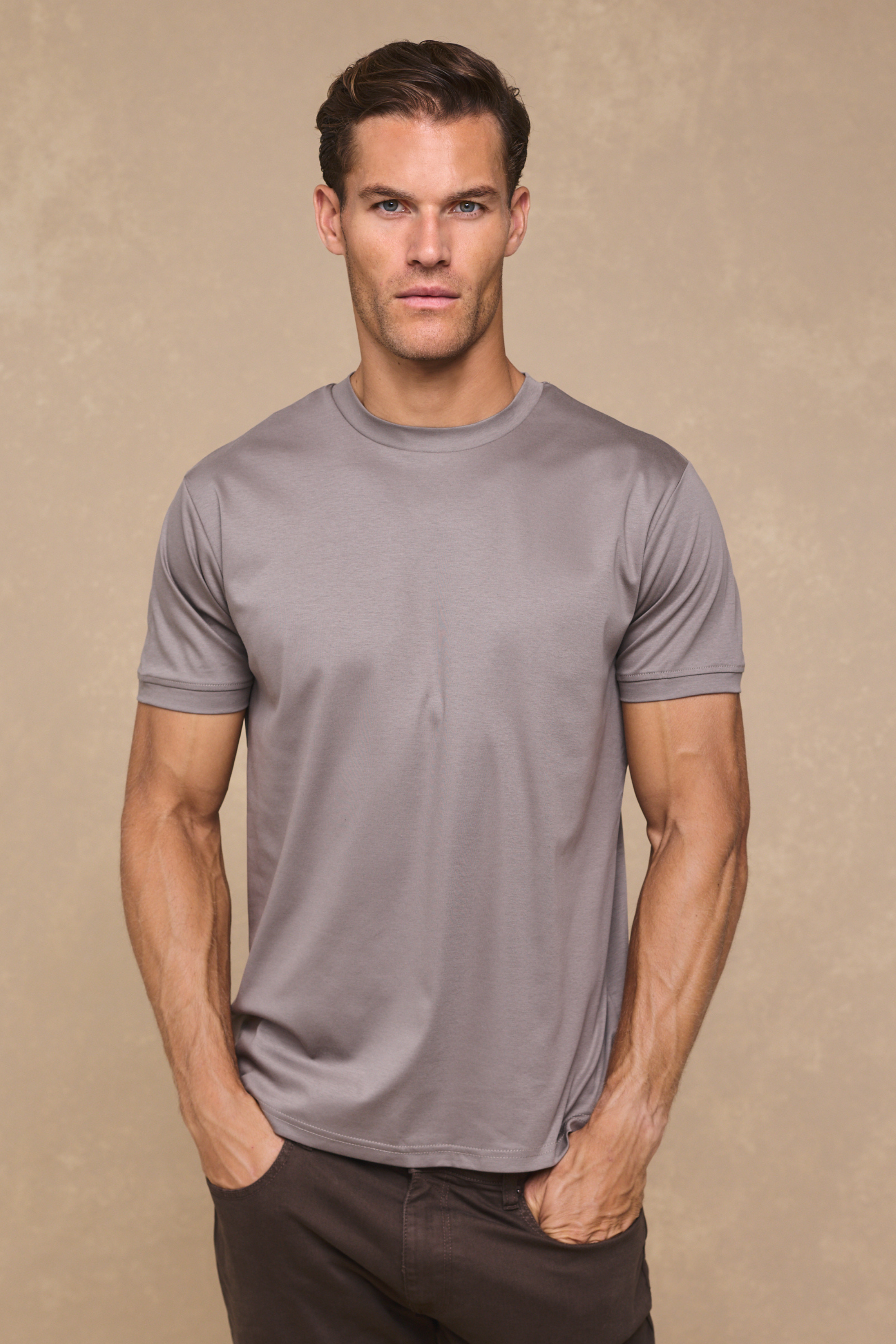Luxe Mercerised T-Shirt - Mushroom
