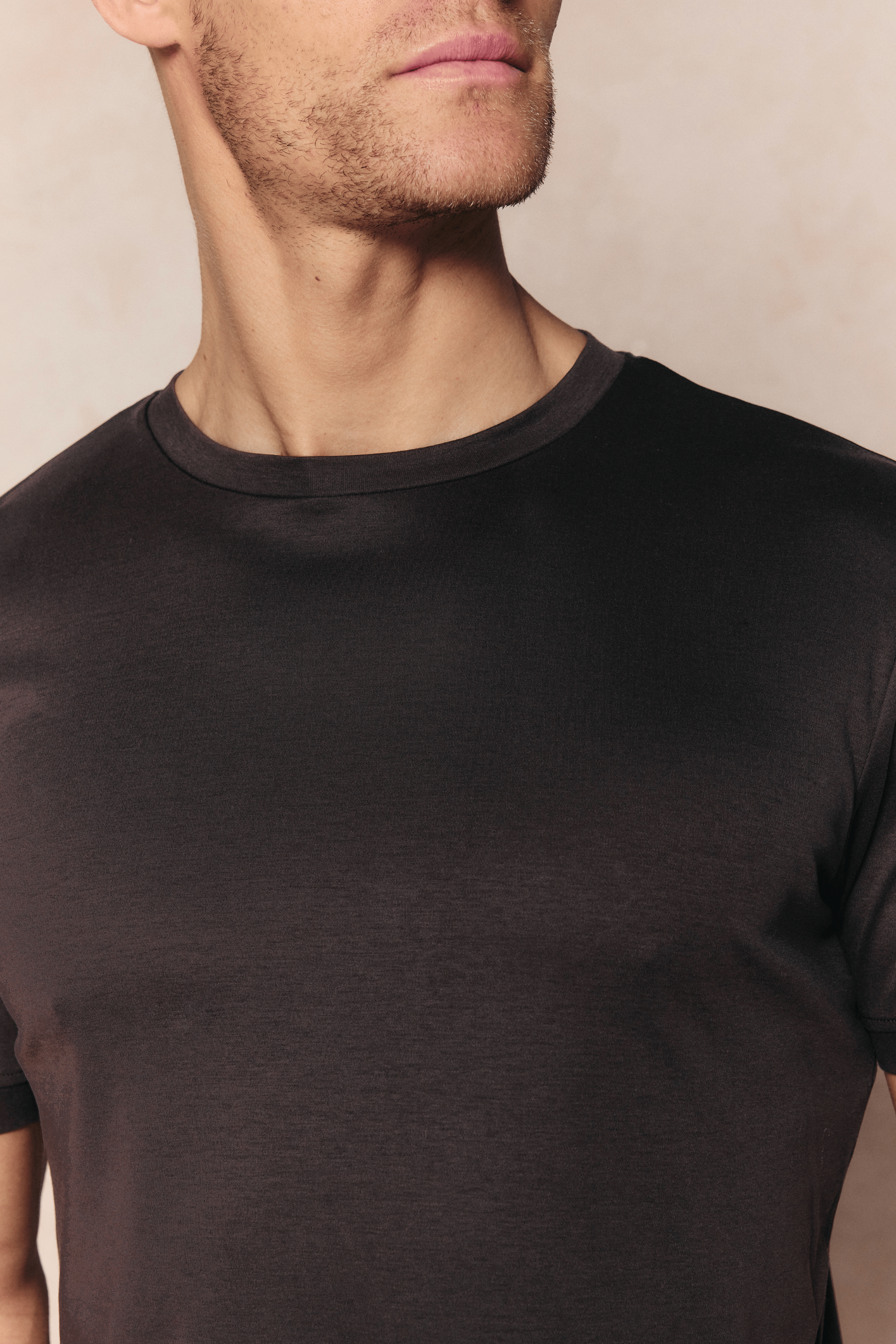Luxe Mercerised T-Shirt - Brown