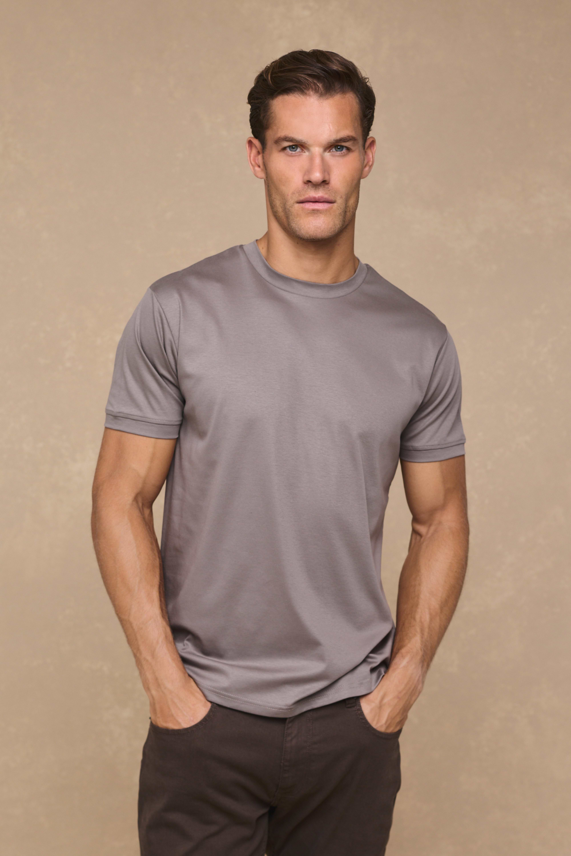 Luxe Mercerised T-Shirt - Mushroom
