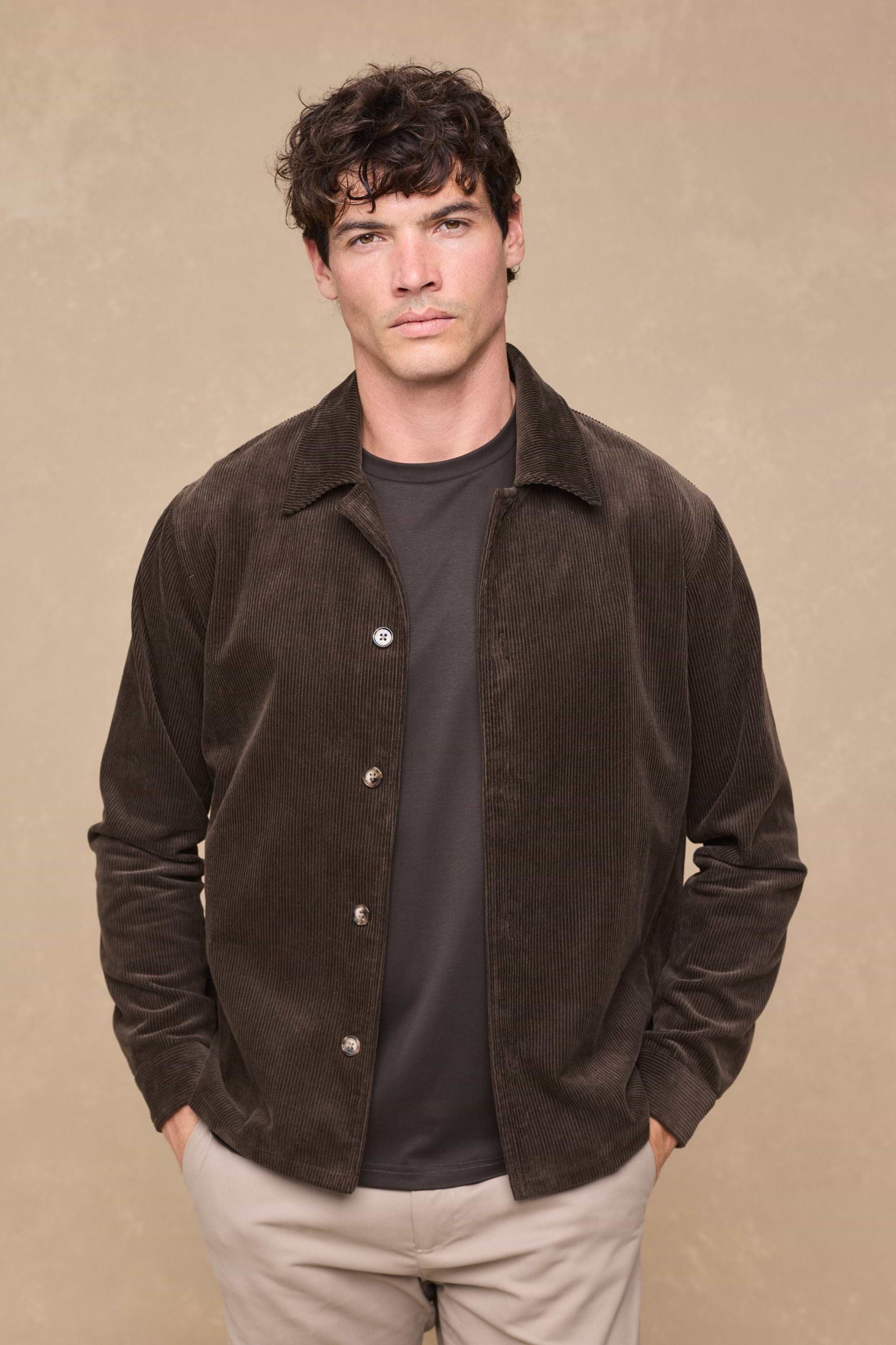 Lukas Corduroy Shacket - Brown