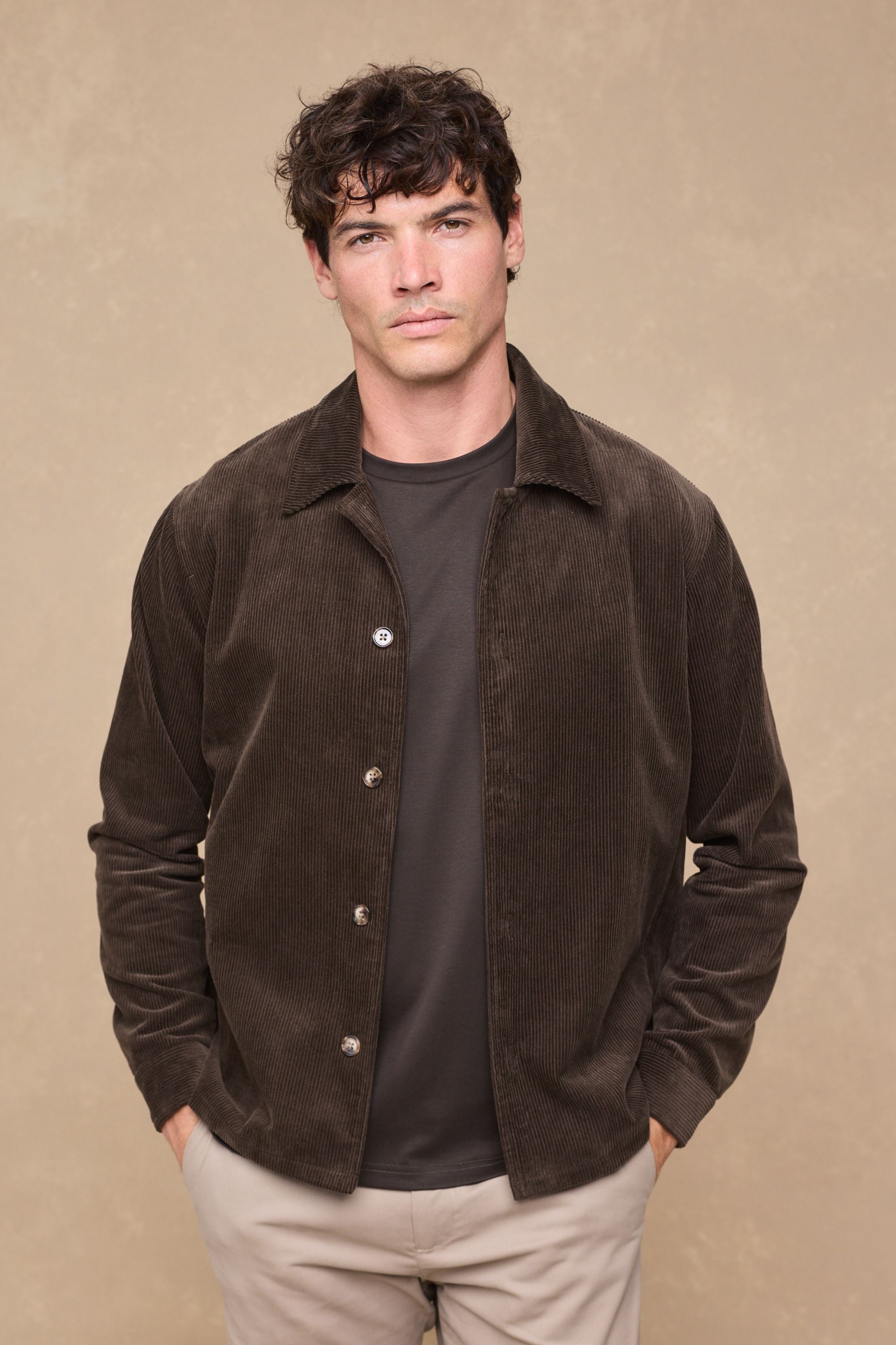 Lukas Corduroy Shacket - Brown