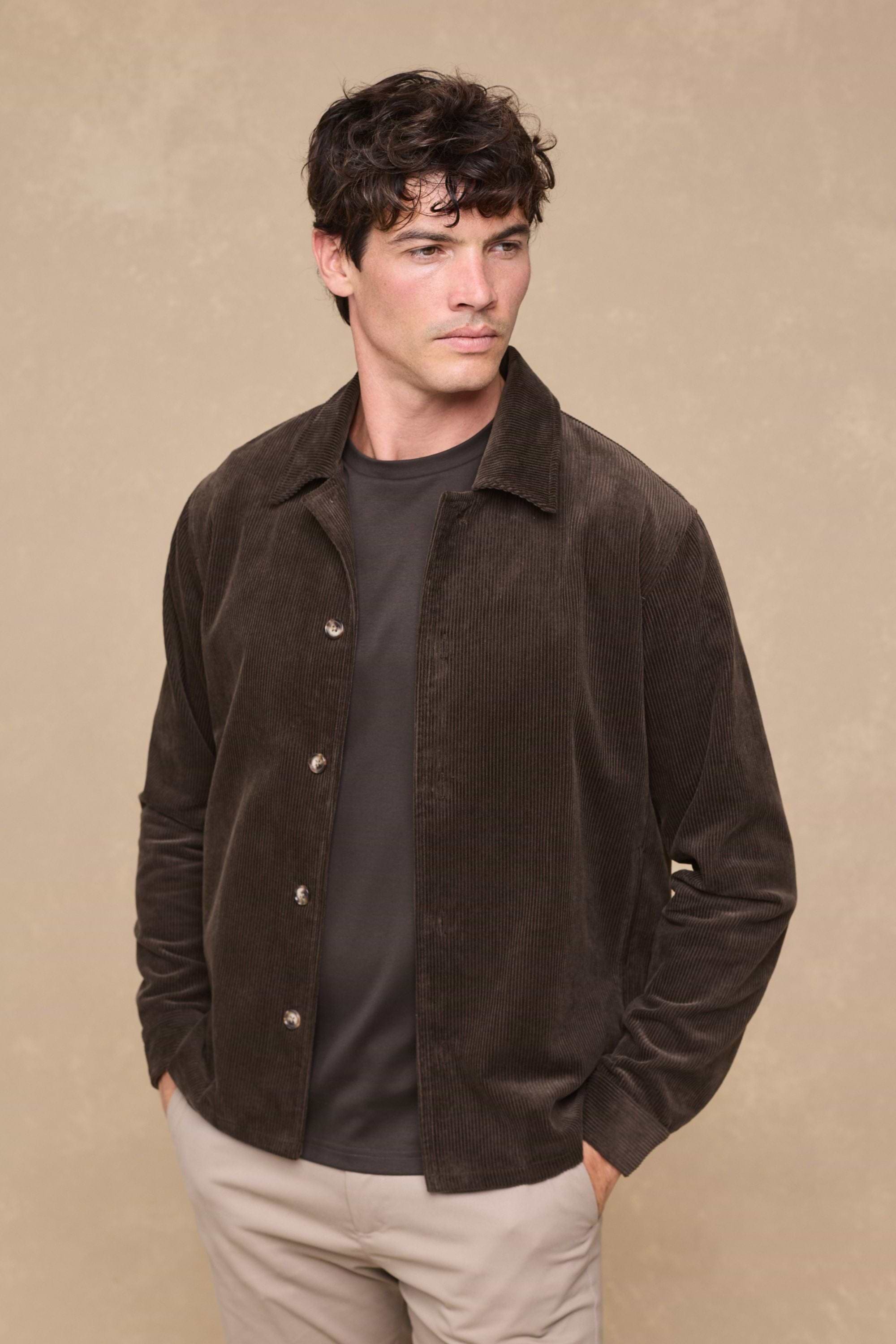 Lukas Corduroy Shacket - Brown