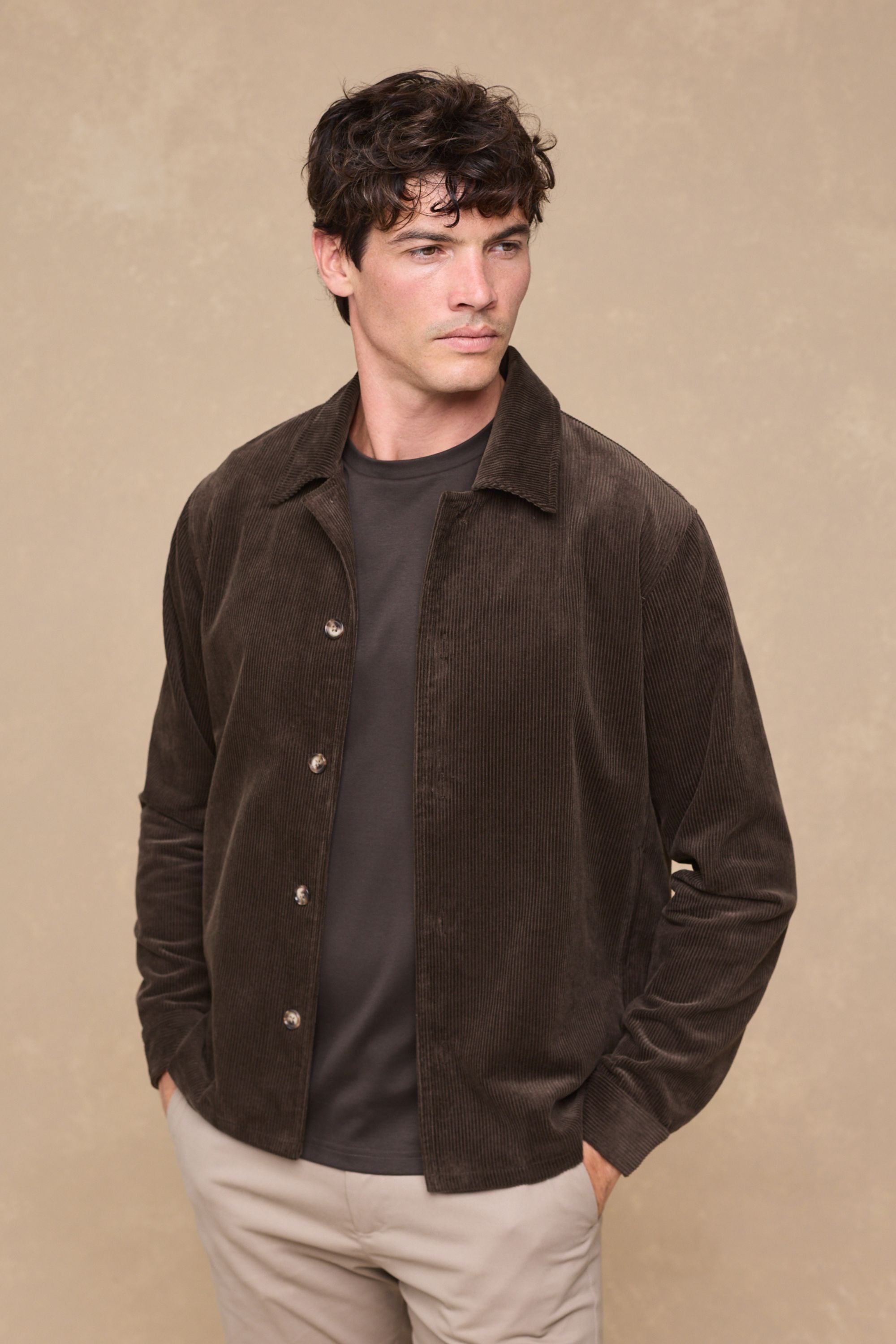 Lukas Corduroy Shacket - Brown