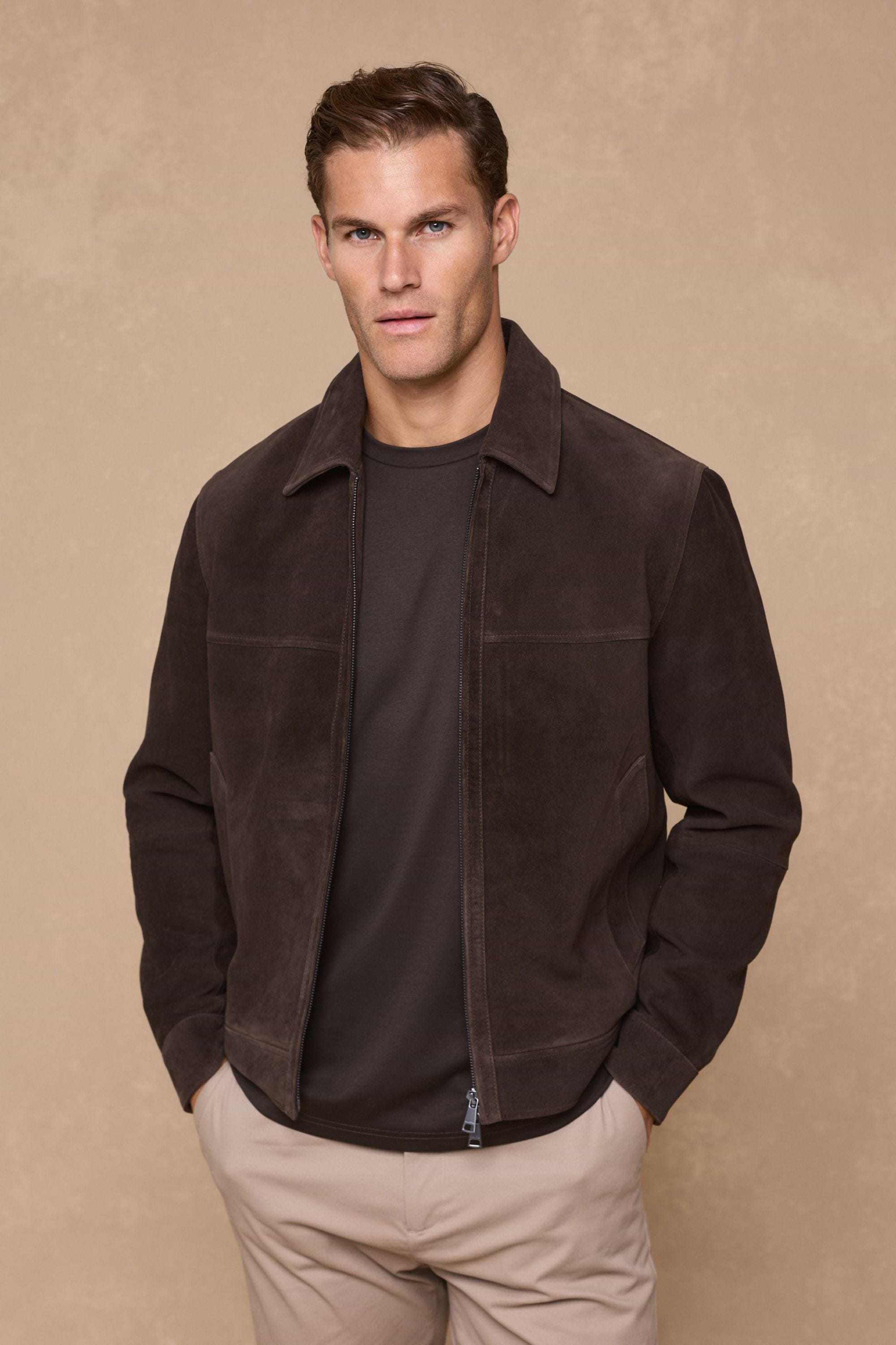 Bruno Suede Jacket - Brown