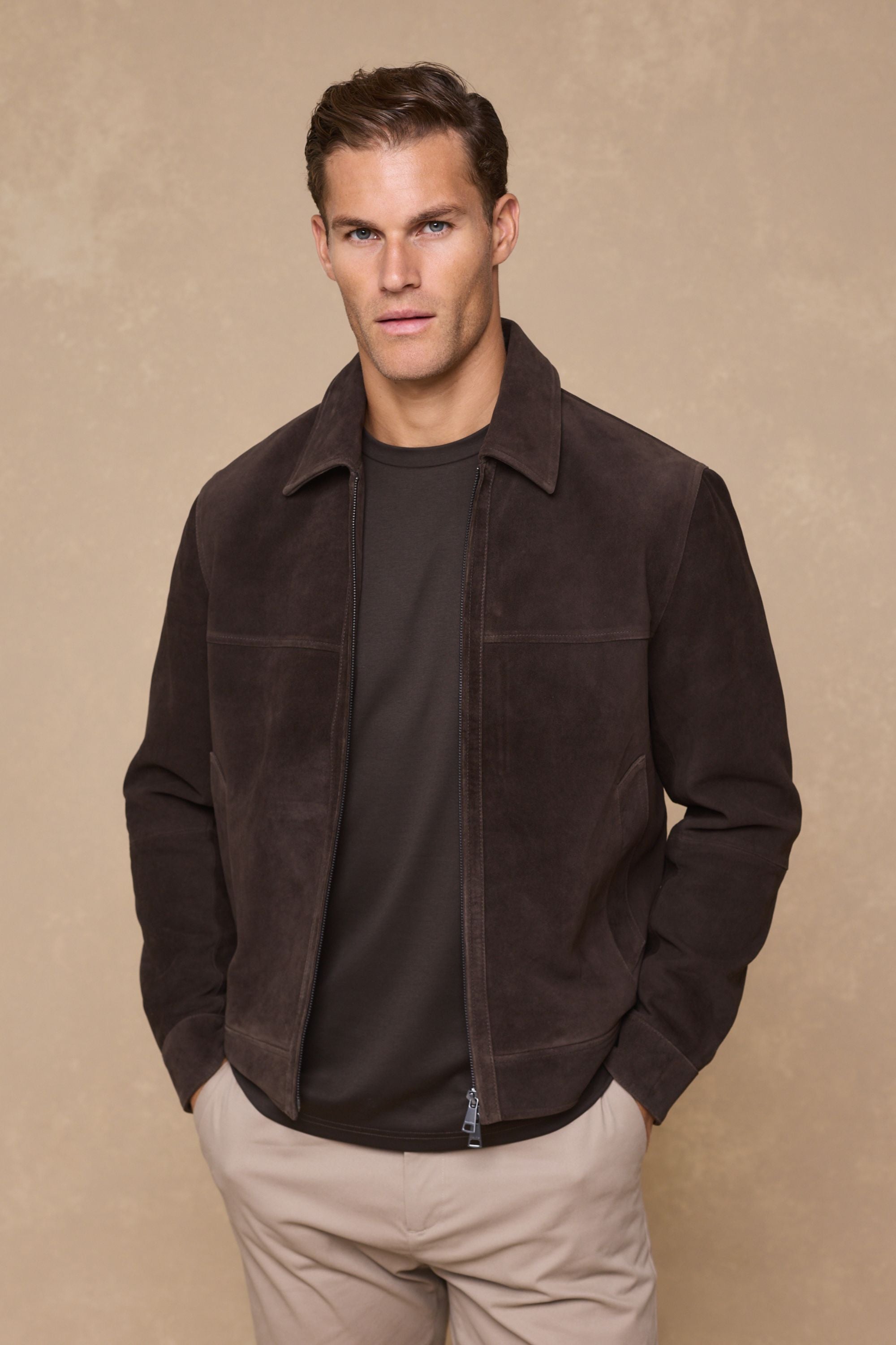 Bruno Suede Jacket - Brown