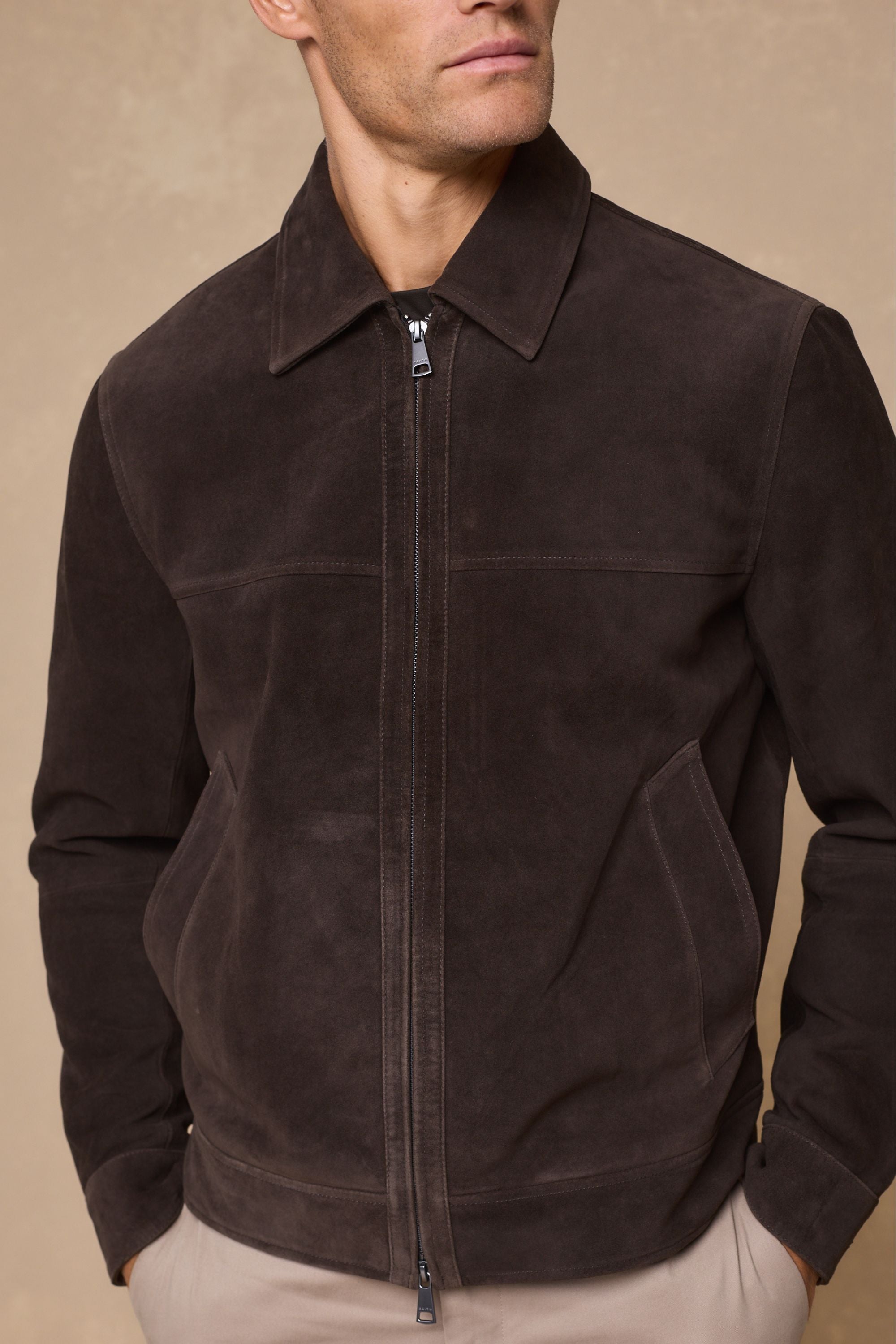 Bruno Suede Jacket - Brown