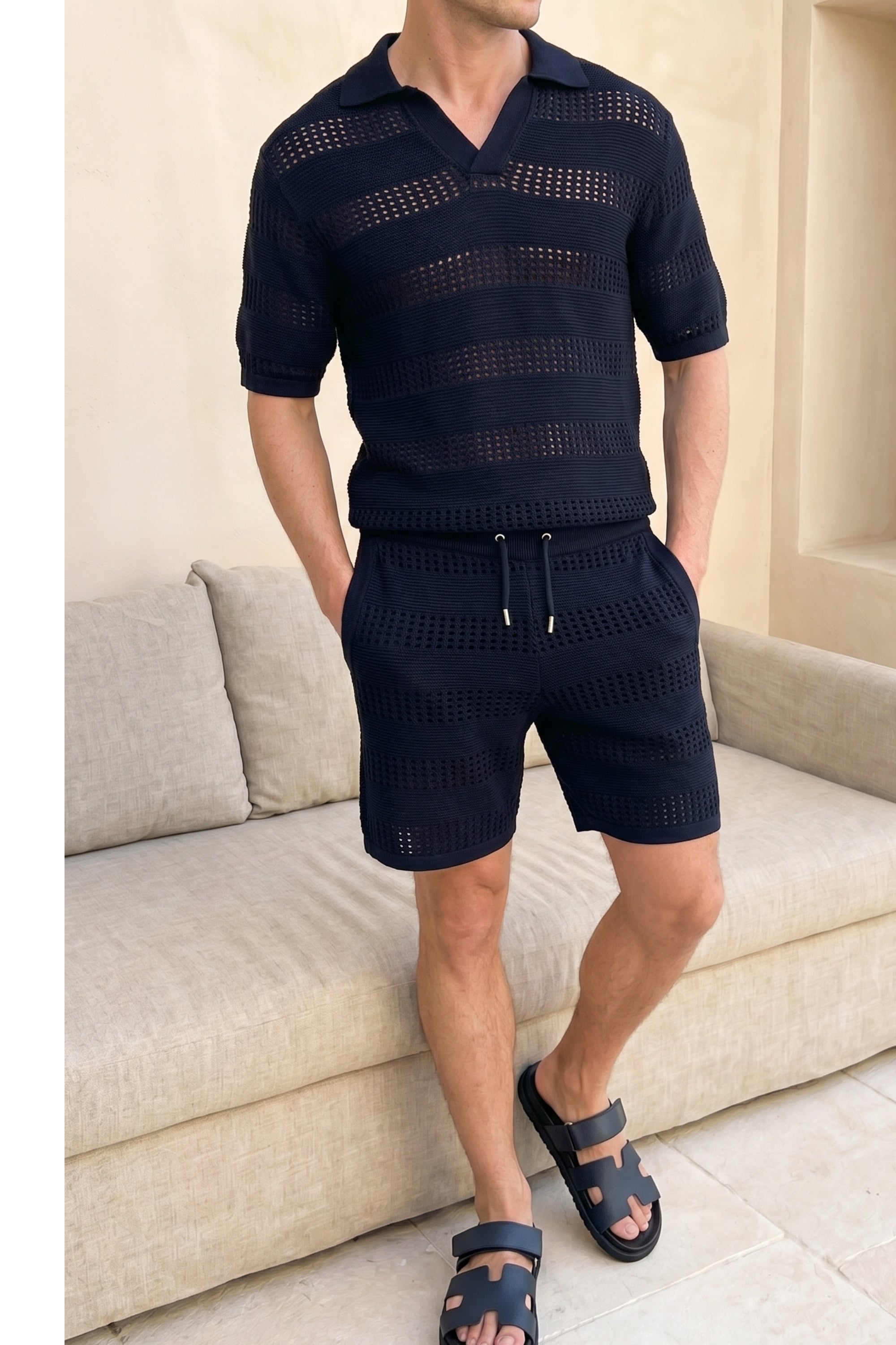 Frattina Crochet Short - Navy
