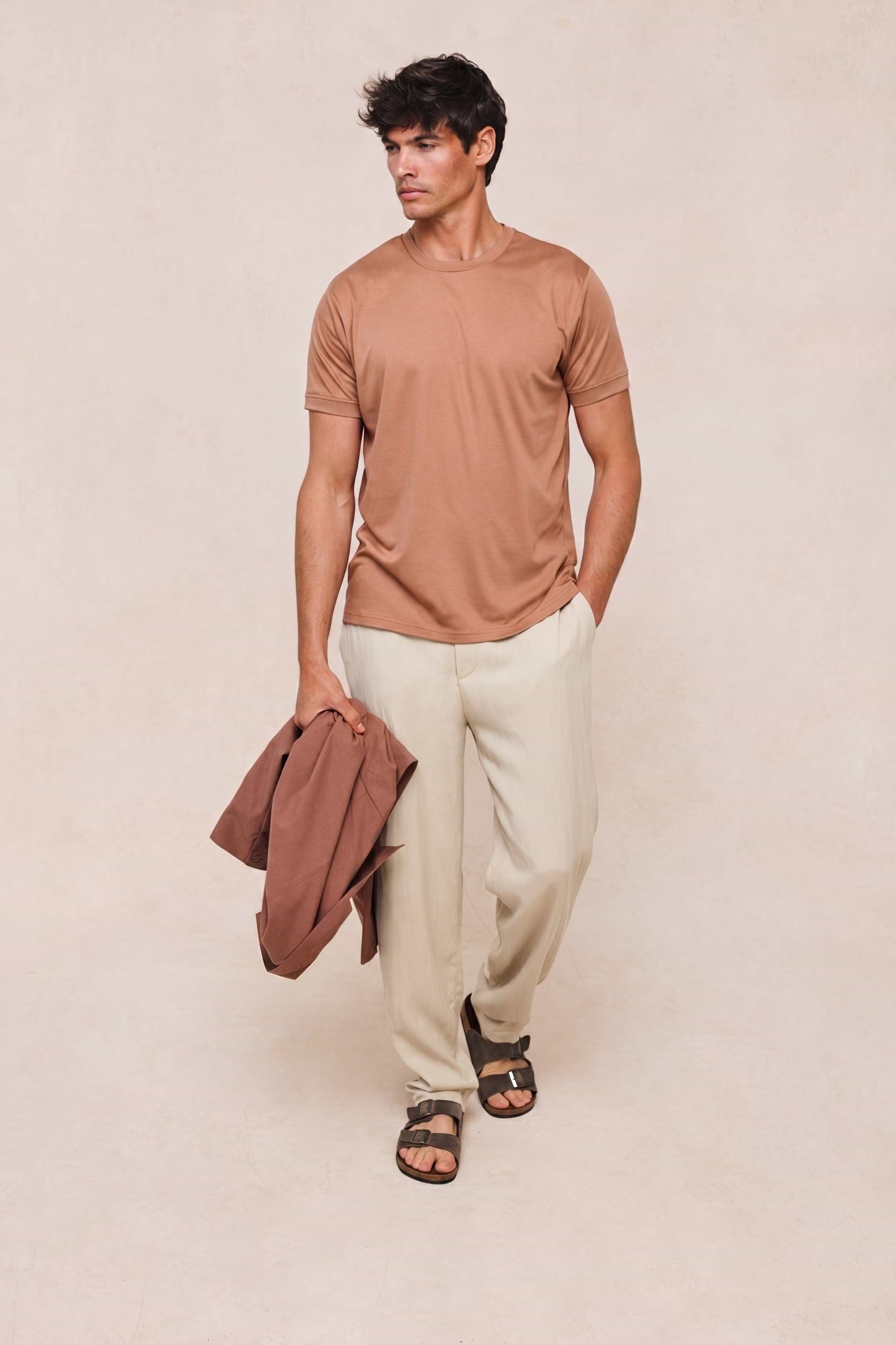 Luxe Mercerised T-Shirt - Rust Orange