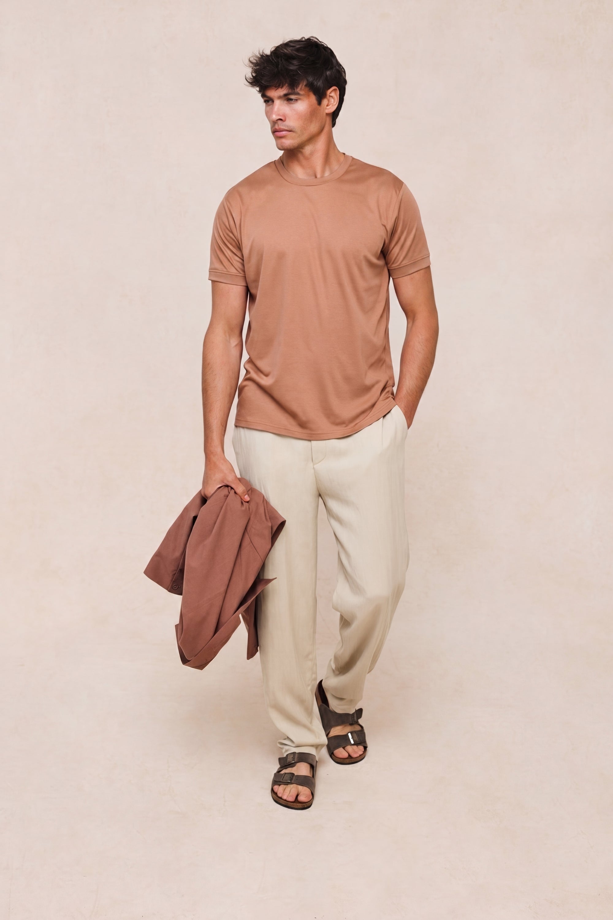 Luxe Mercerised T-Shirt - Rust Orange
