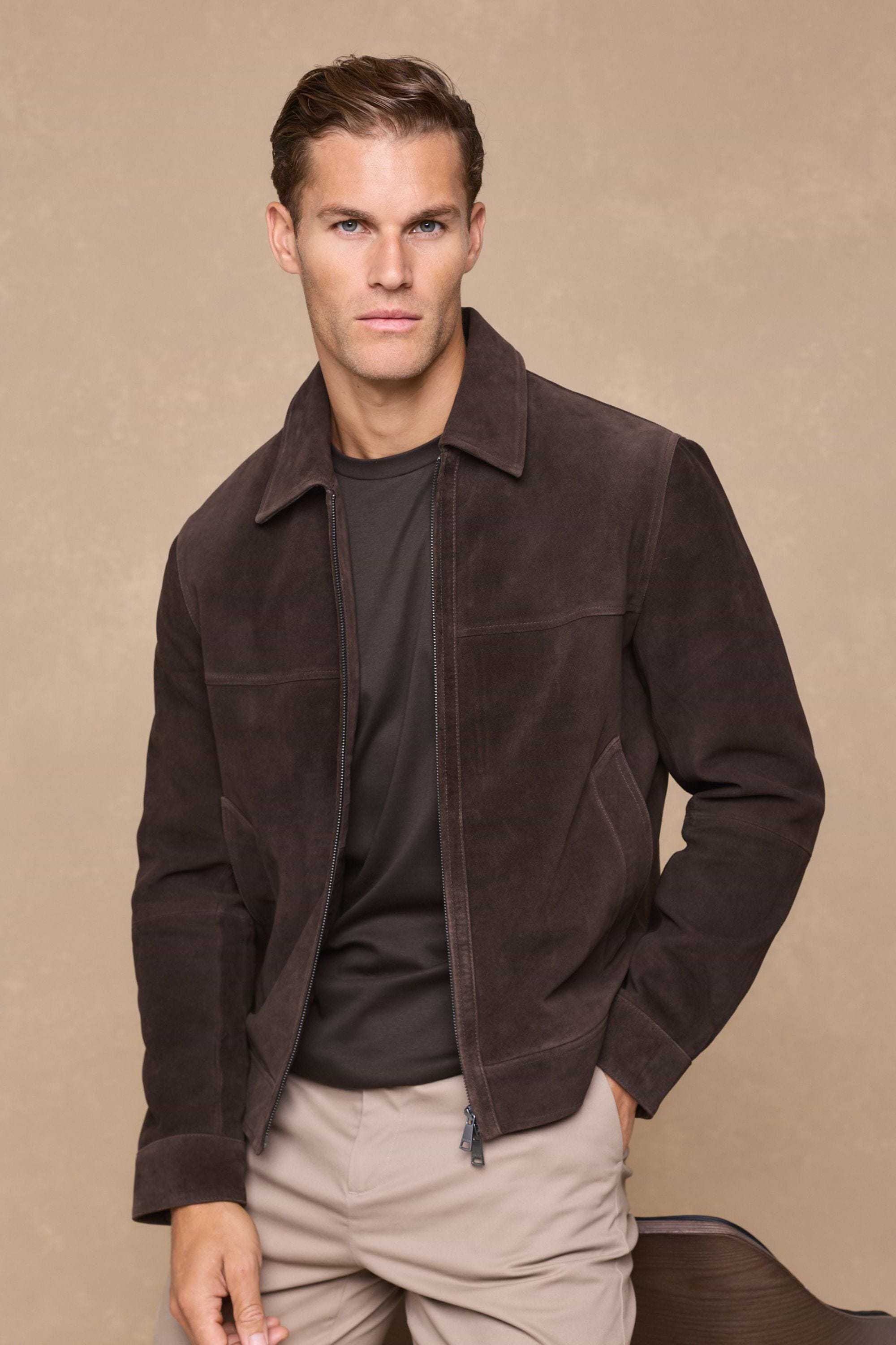 Bruno Suede Jacket - Brown