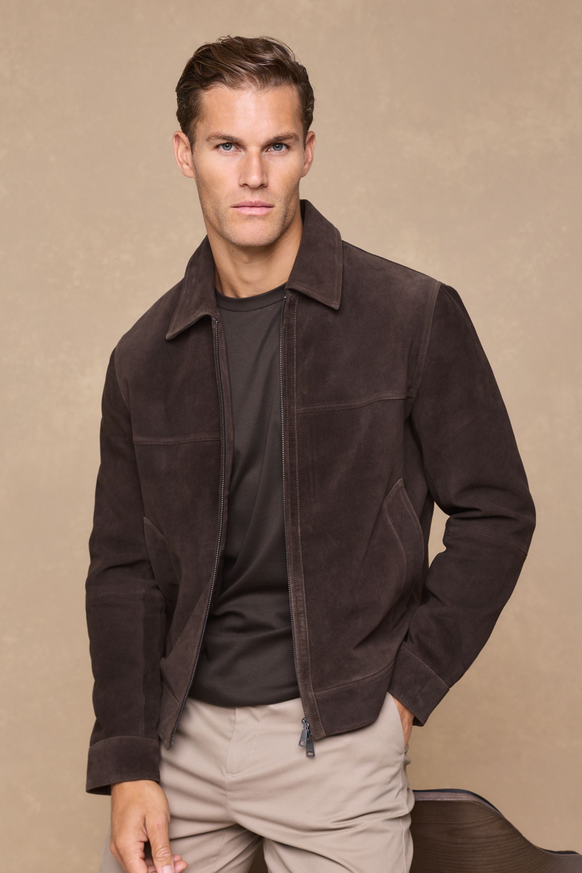 Bruno Suede Jacket - Brown