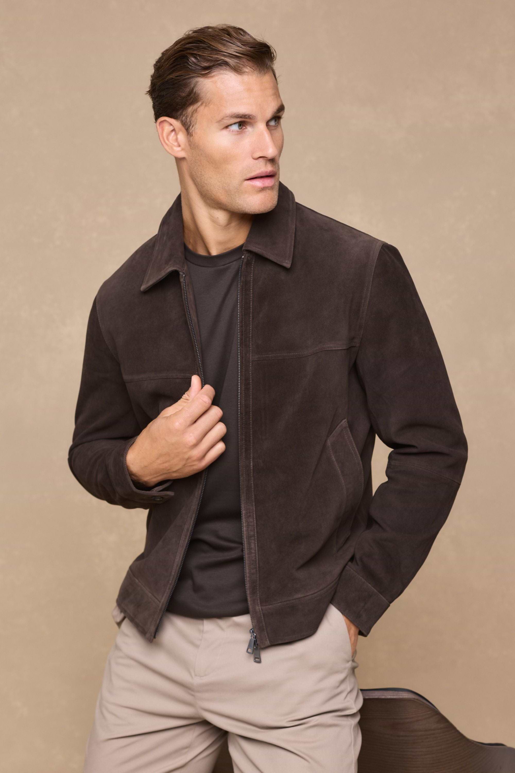 Bruno Suede Jacket - Brown