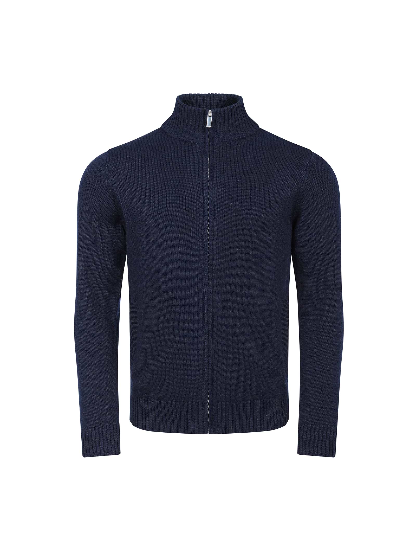 Emil Zip Through Knitted Jacket - Navy
