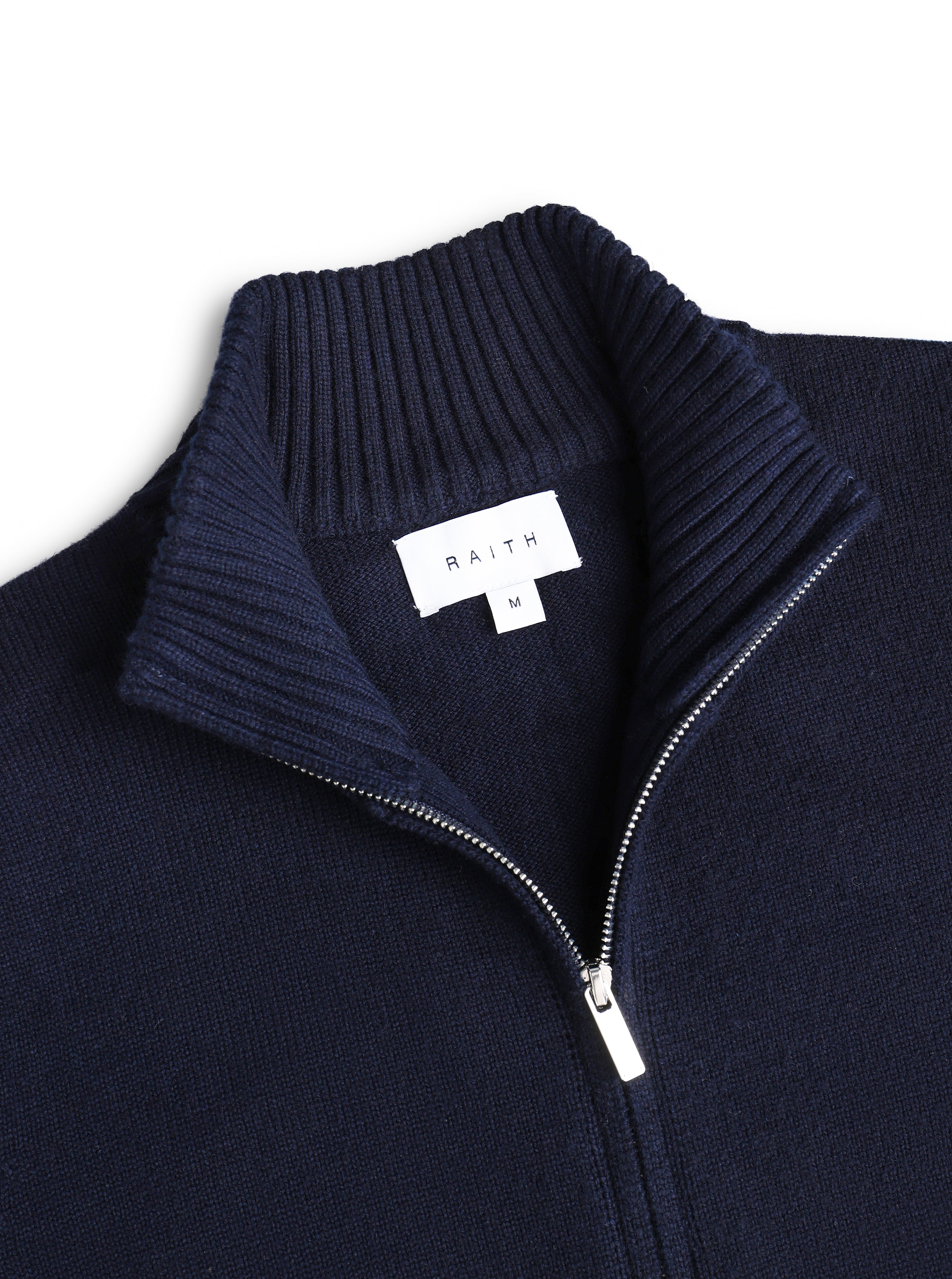 Emil Zip Through Knitted Jacket - Navy
