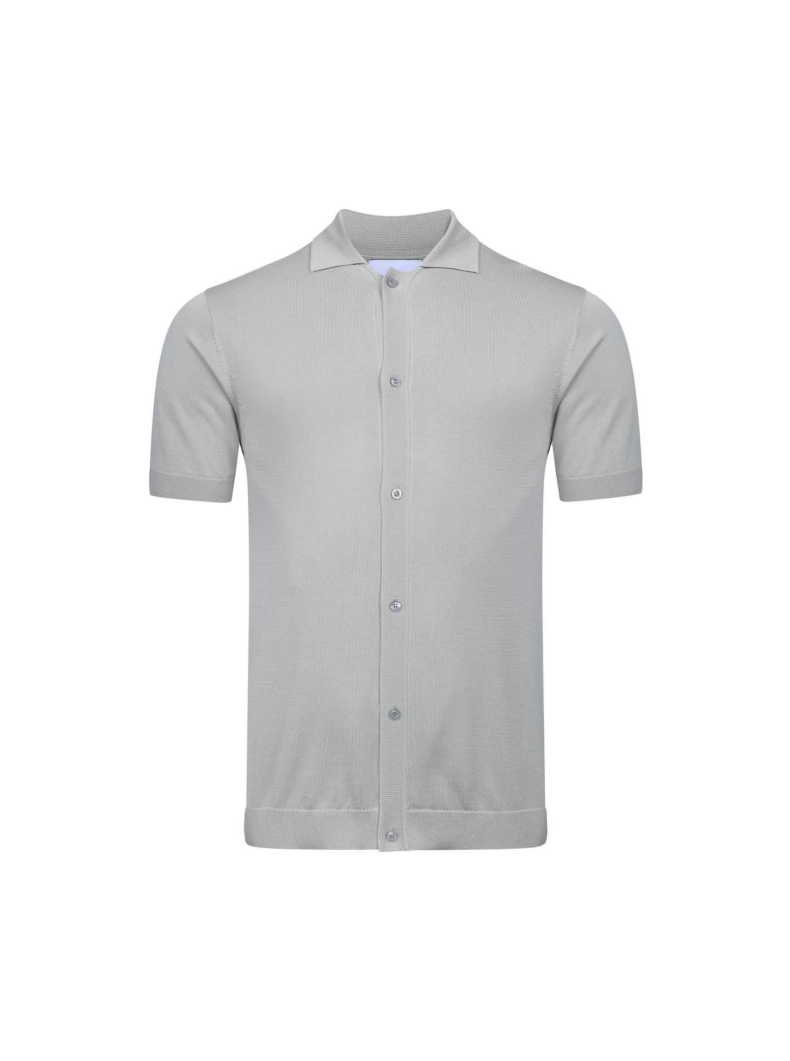 Pedro Button Through Short Sleeve Knitted Shirt - Cream