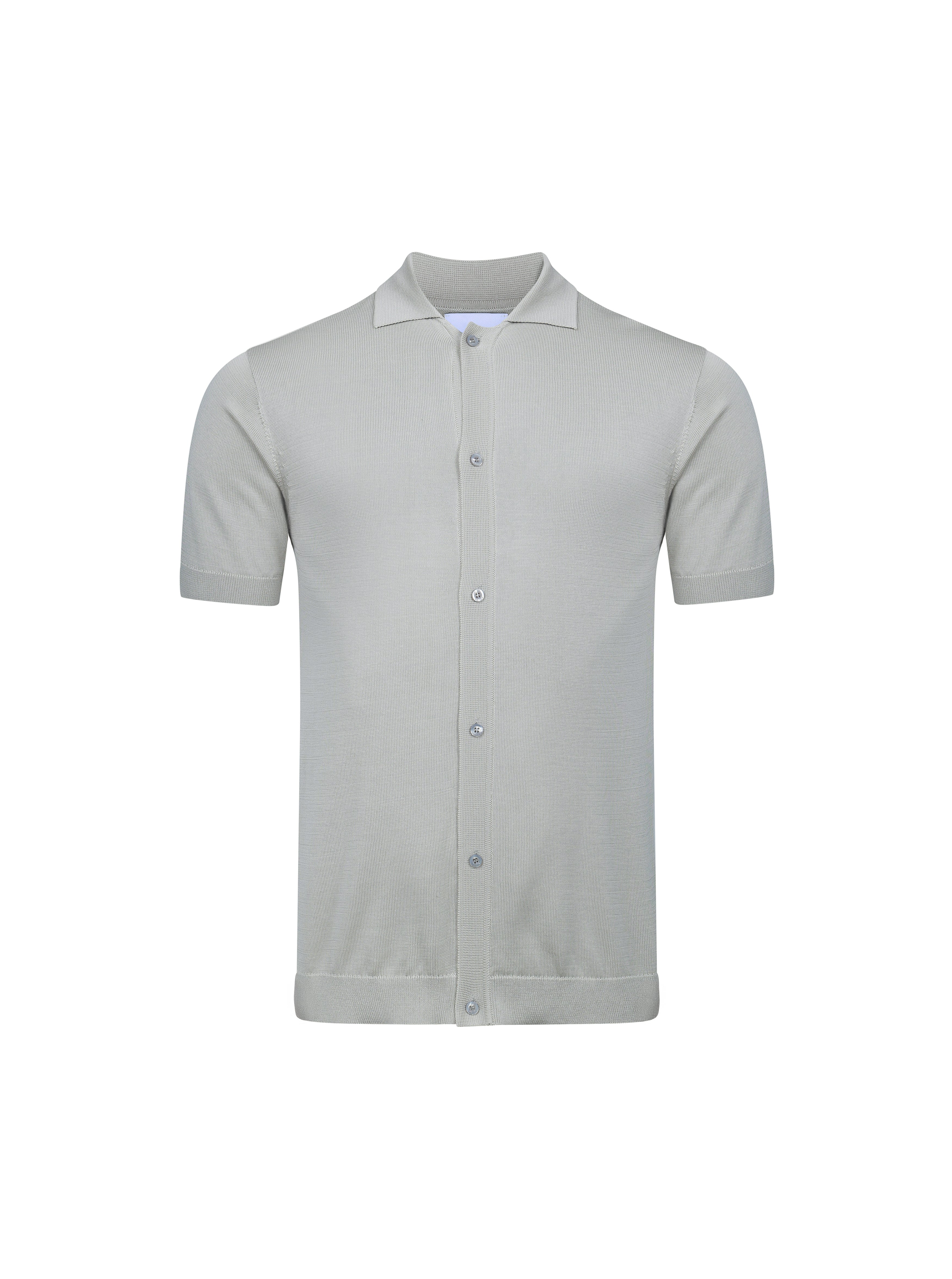 Pedro Button Through Short Sleeve Knitted Shirt - Cream