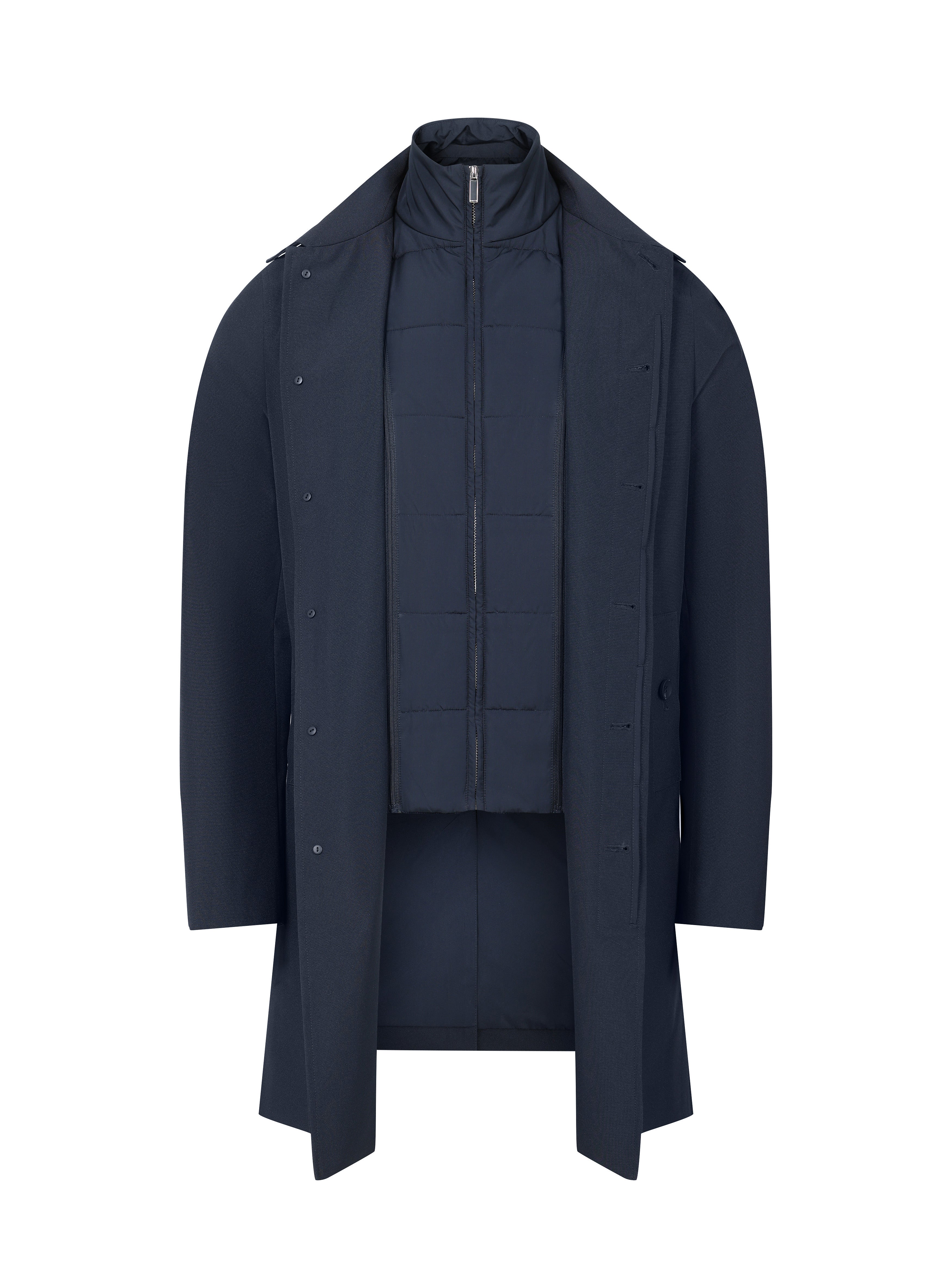 Cohen Trench Coat With Dettachable Insert - Navy