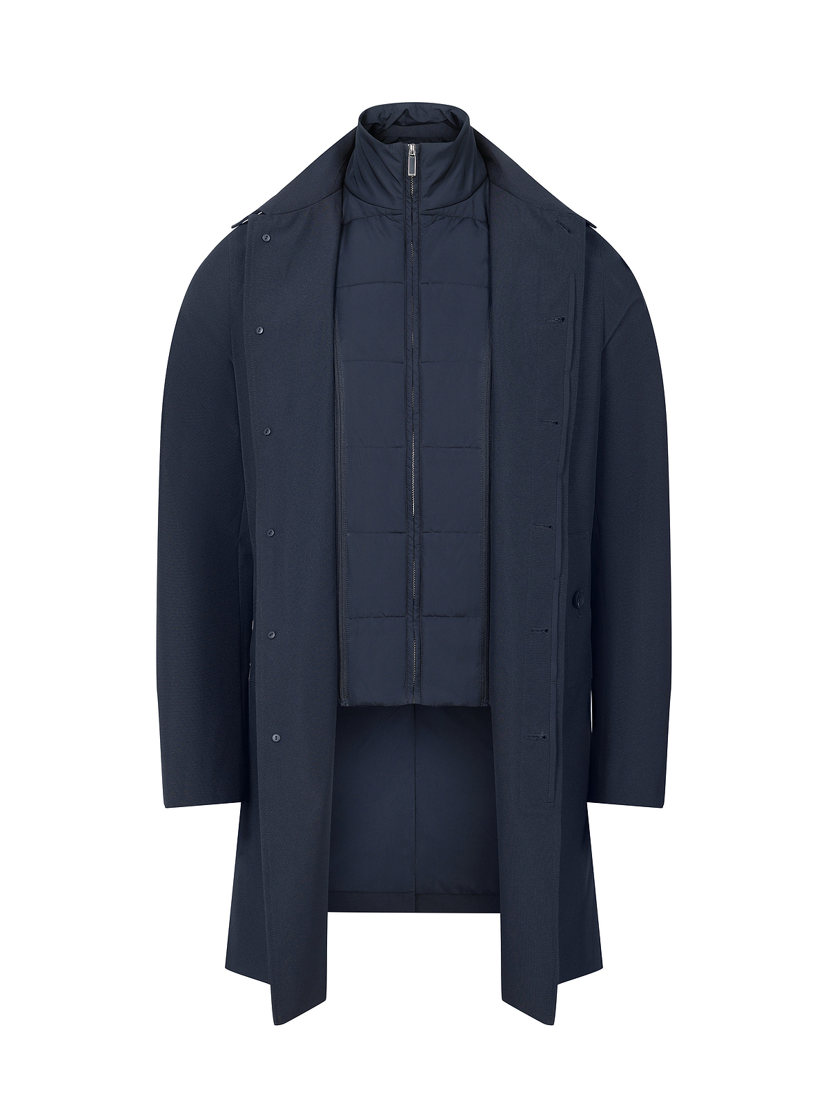 Cohen Trench Coat With Detachable Insert - Navy