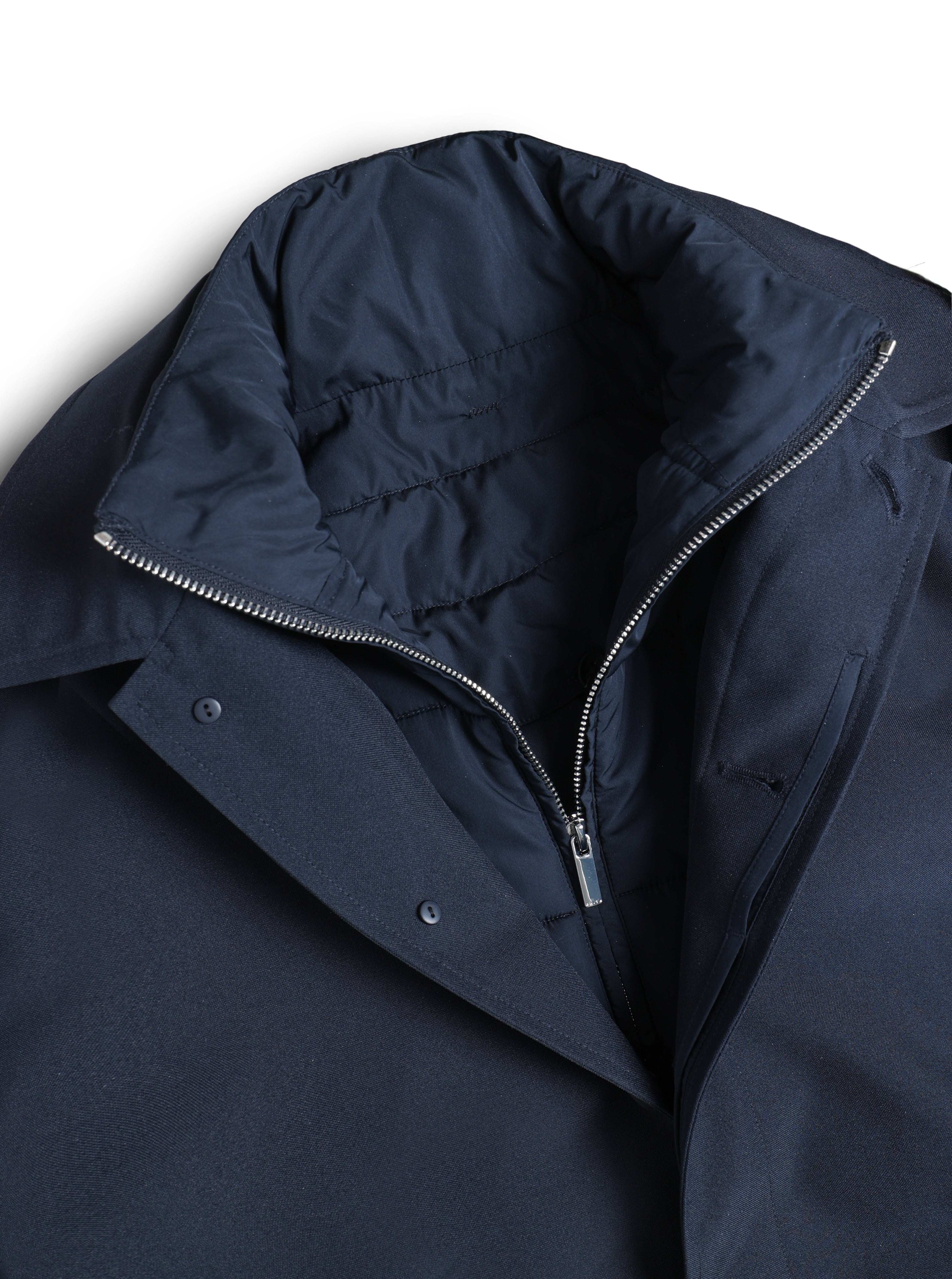 Cohen Trench Coat With Dettachable Insert - Navy