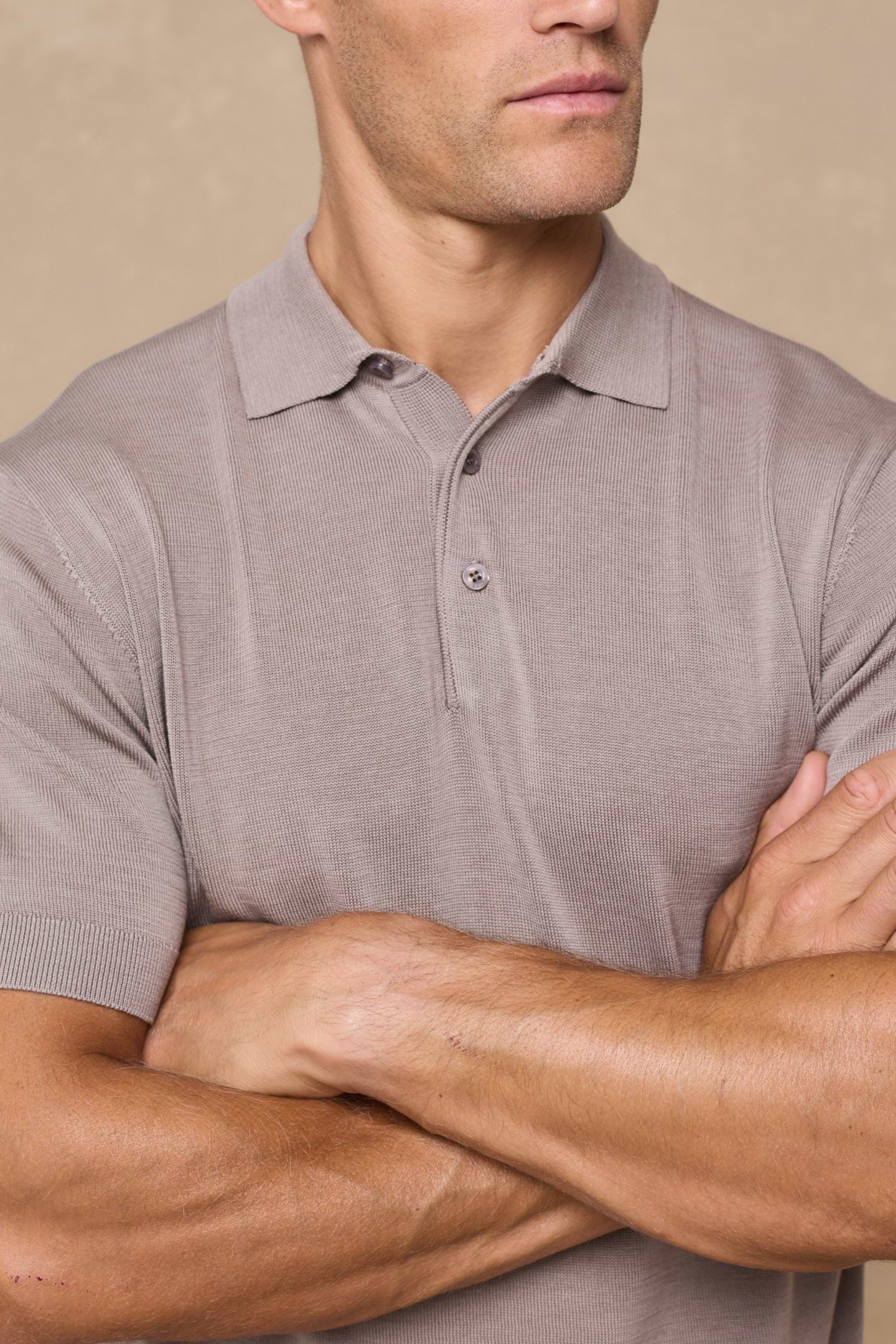 Pablo Half Placket Short Sleeve Knitted Polo - Sand