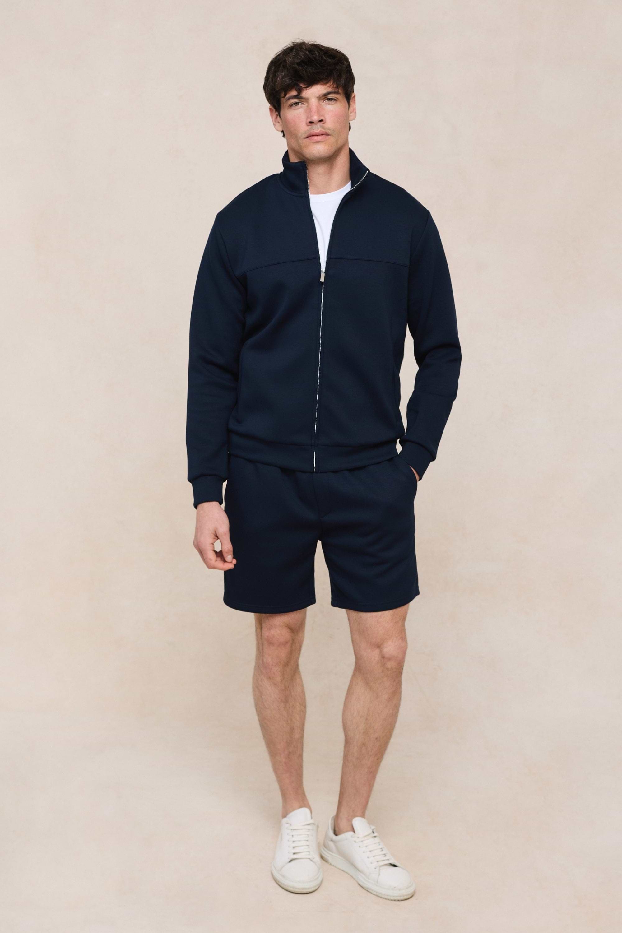 Luxe Zip Through Jacket - Navy