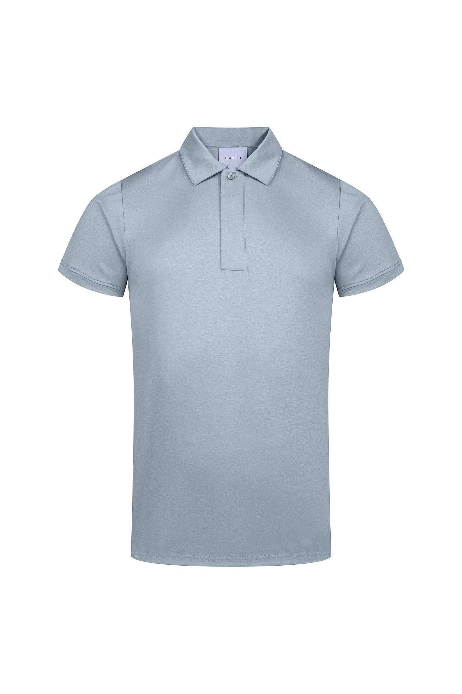 Santi Mercerised Polo Shirt - Light Pewter Blue