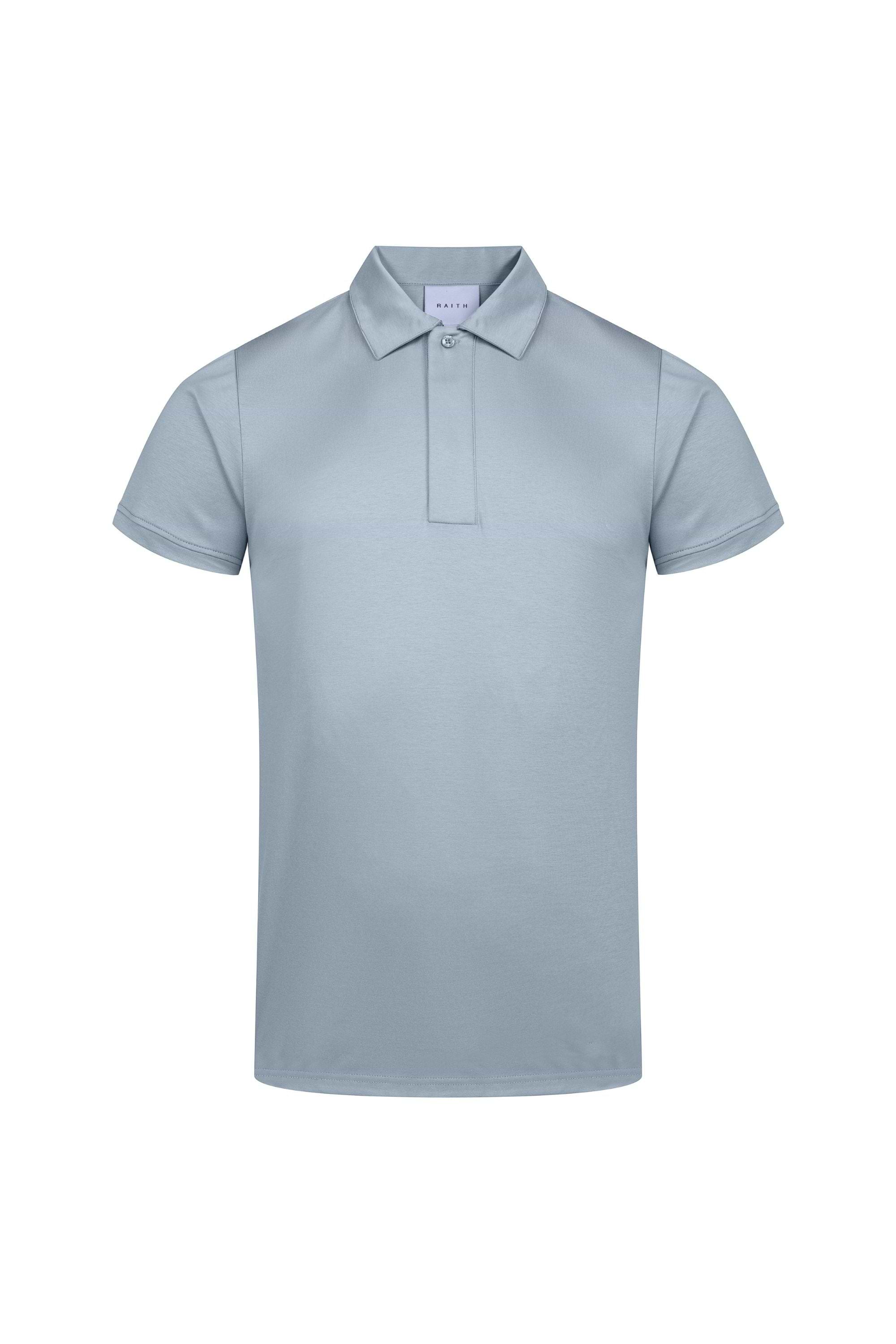 Santi Mercerised Polo Shirt - Light Pewter Blue