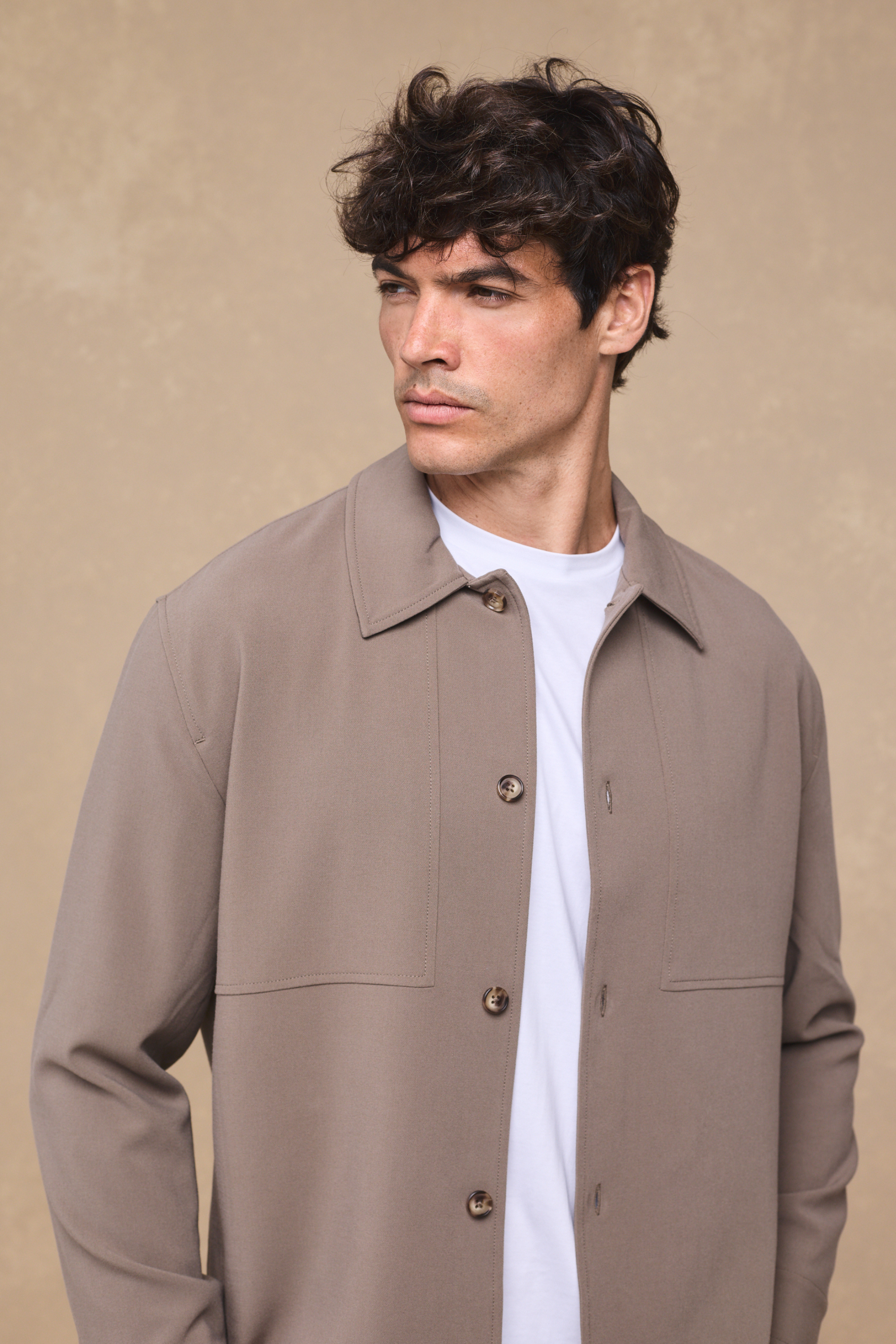 Julien Relaxed Panelled Jacket - Olive