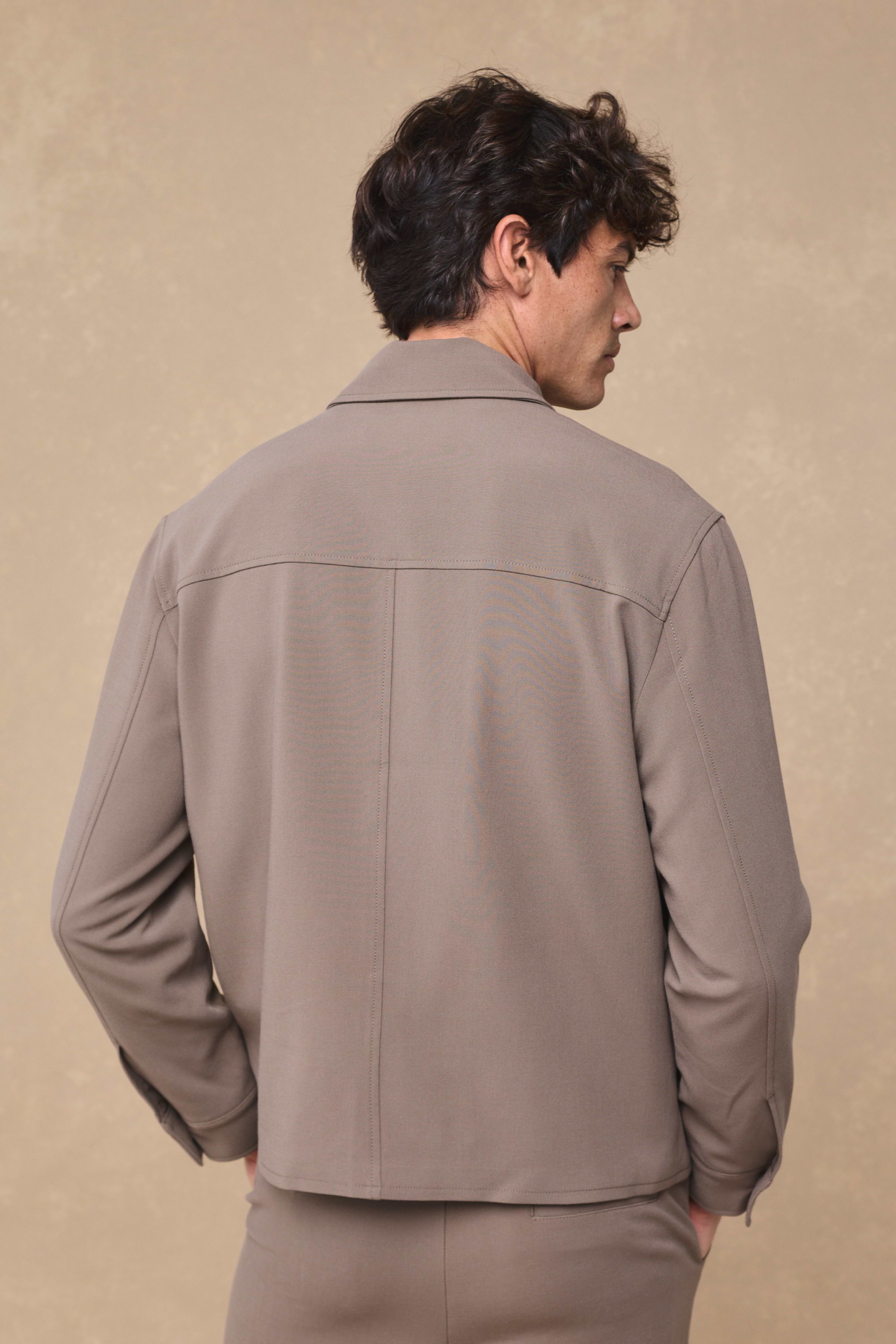 Julien Relaxed Panelled Jacket - Olive