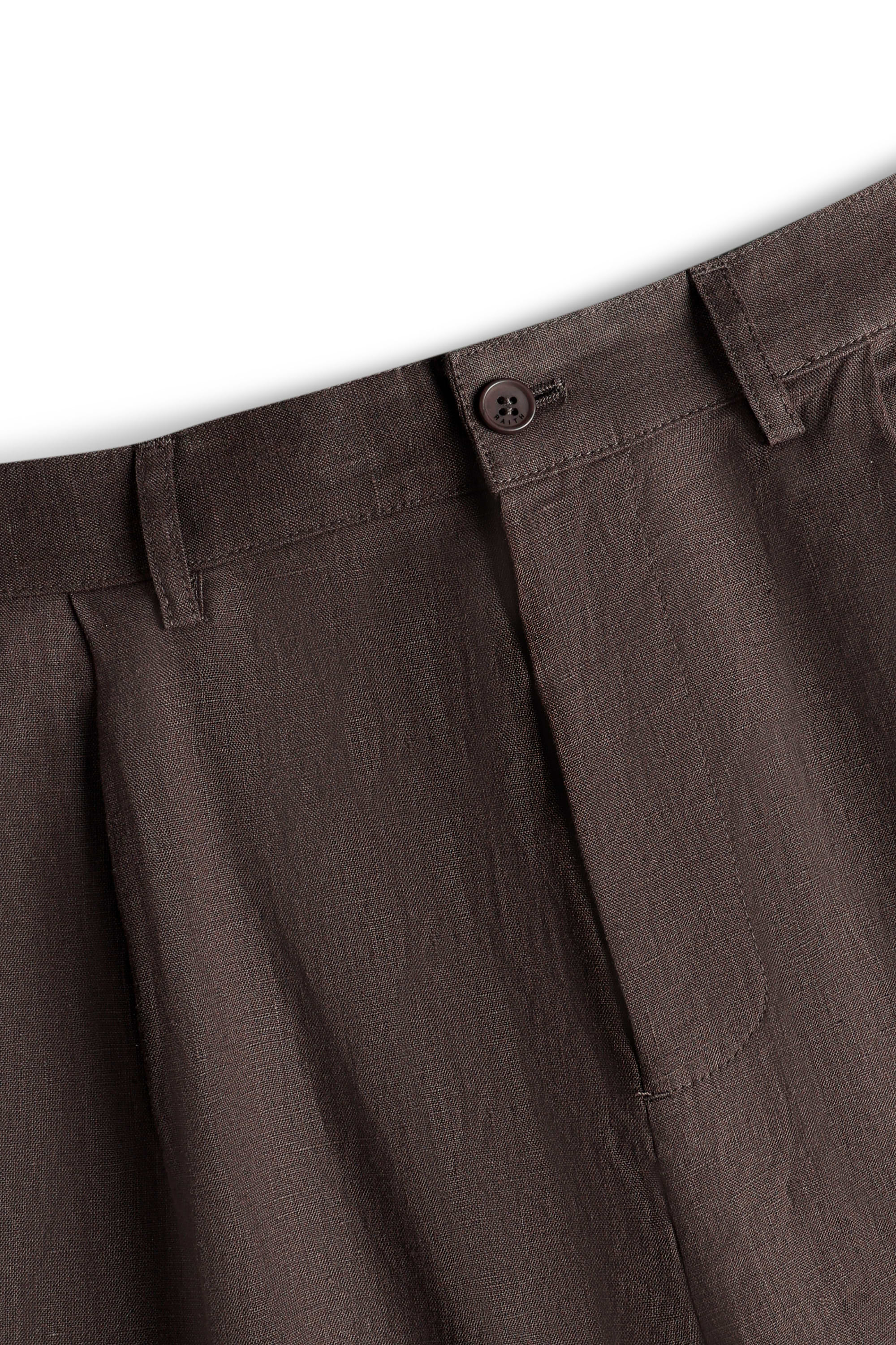 Javier Pleated Waistband Linen Short - Brown