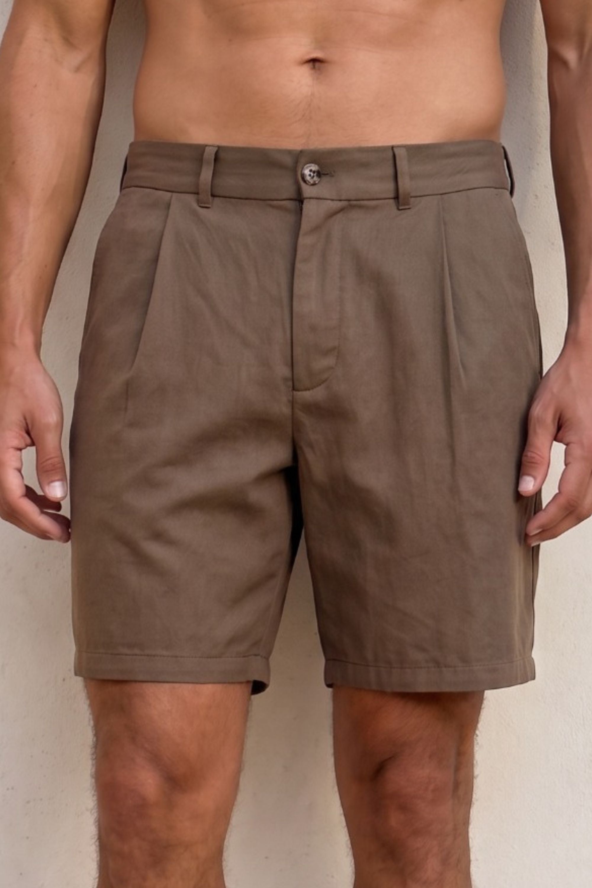 Caio Fluid Twill Short - Brown