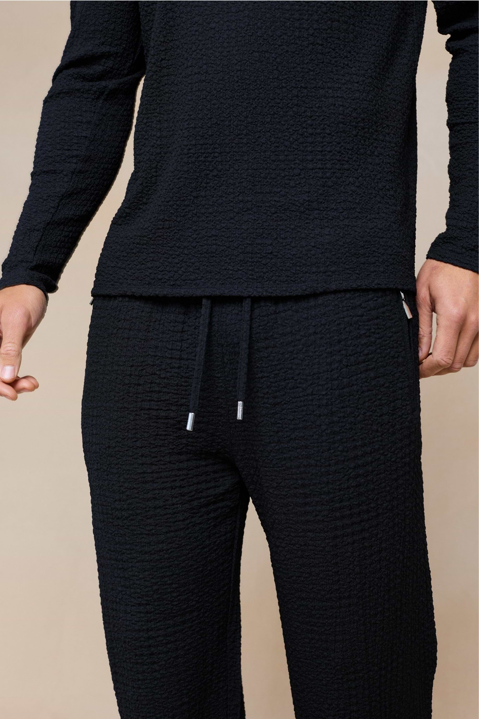 Artie Ruched Textured Trouser - Black