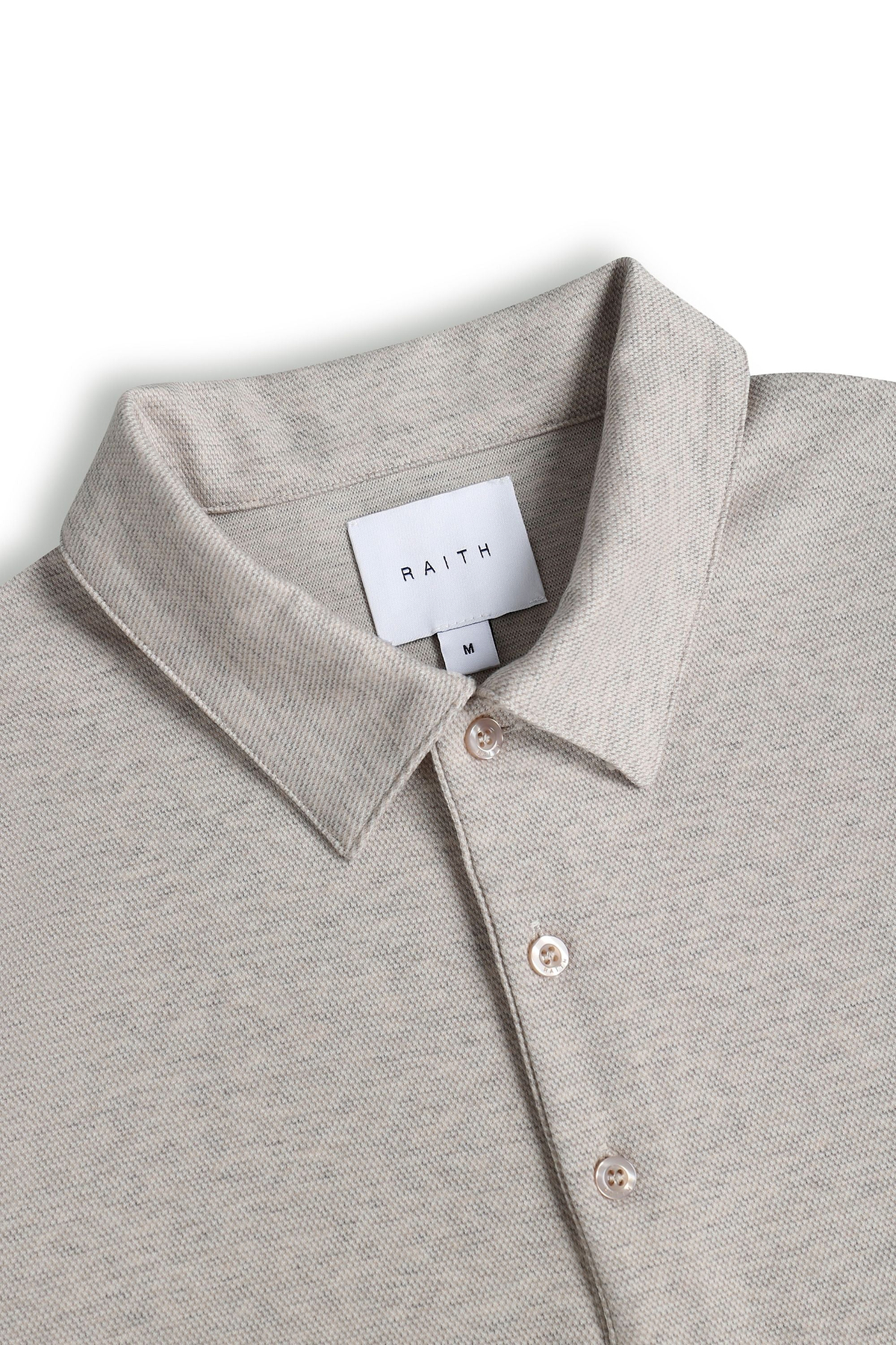 Santino Long Sleeve Half Button Polo - Oatmeal