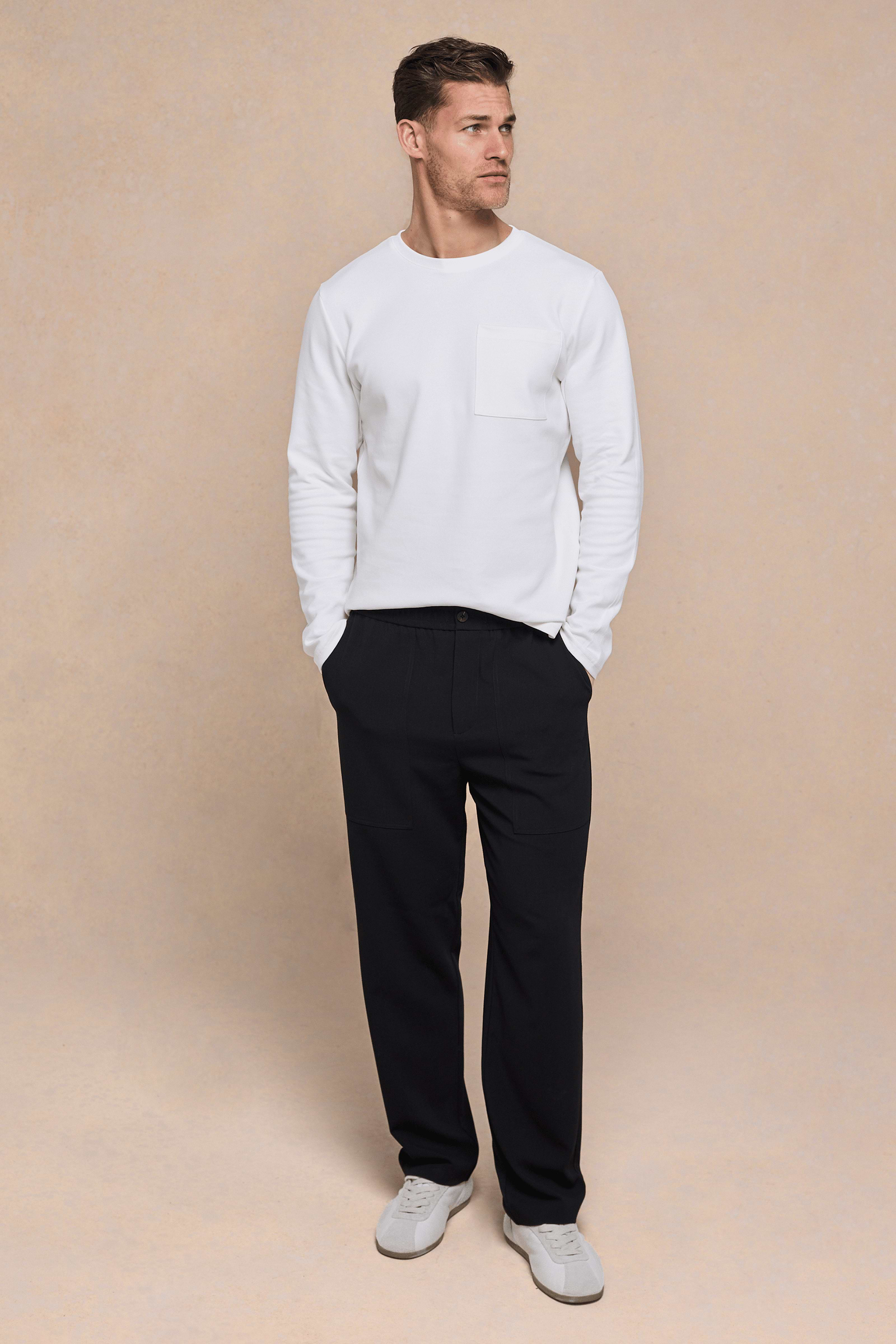 Tyler Long Sleeve Pocket T-Shirt - Ecru