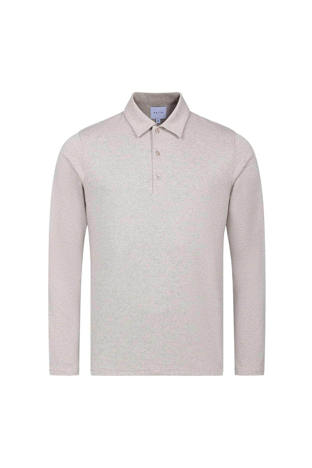 Santino Long Sleeve Half Button Polo - Oatmeal