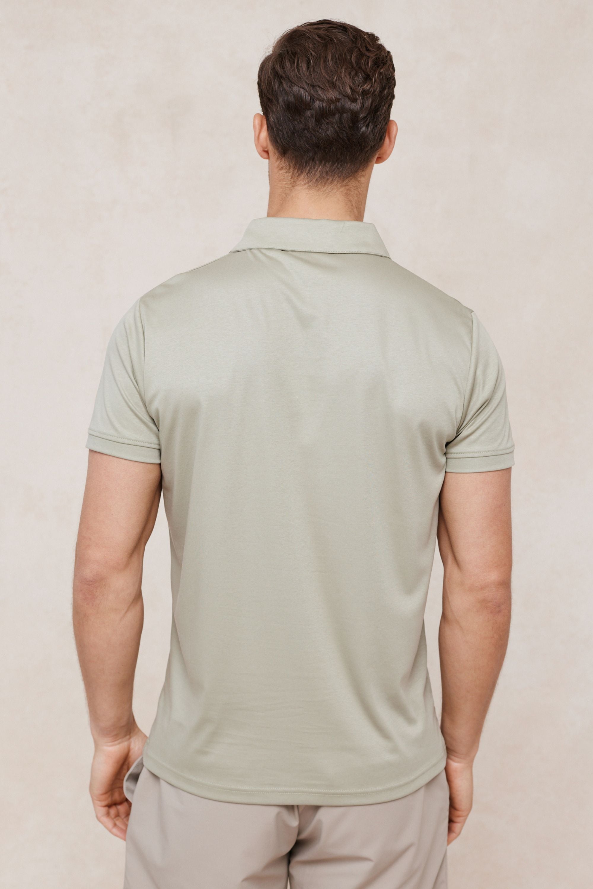 Santi Mercerised Polo Shirt - Light Sage