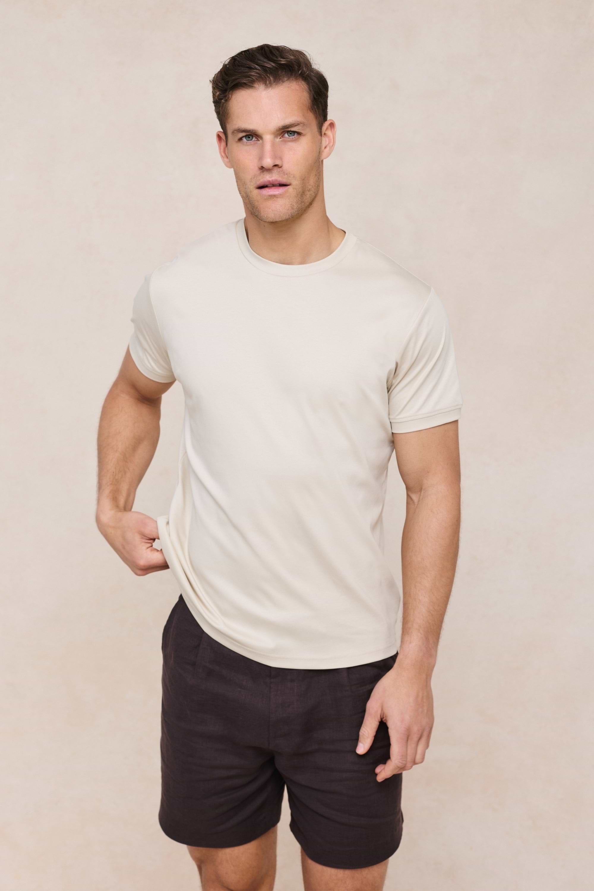 Luxe Mercerised T-Shirt - Beige