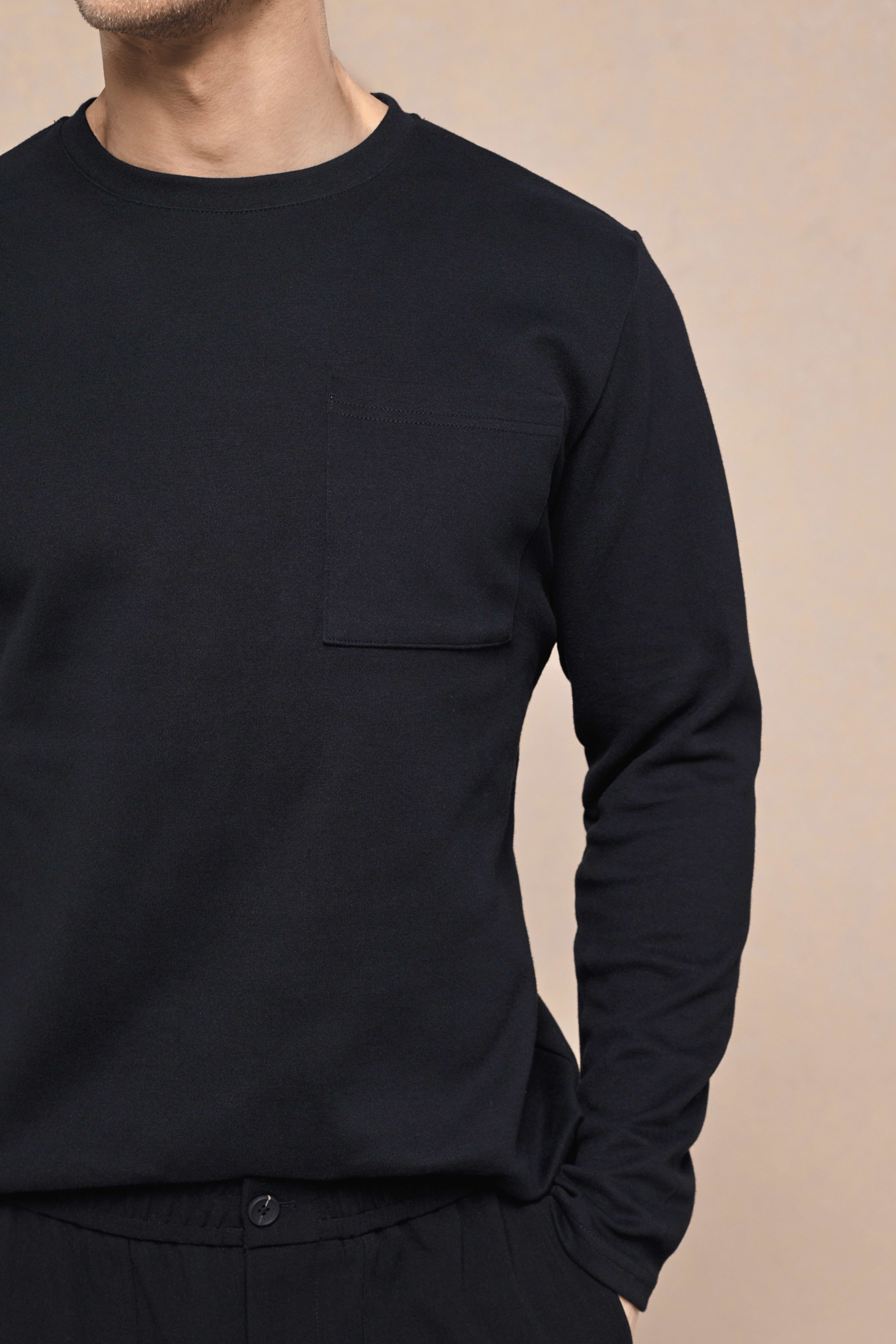 Tyler Long Sleeve Pocket T-Shirt - Black