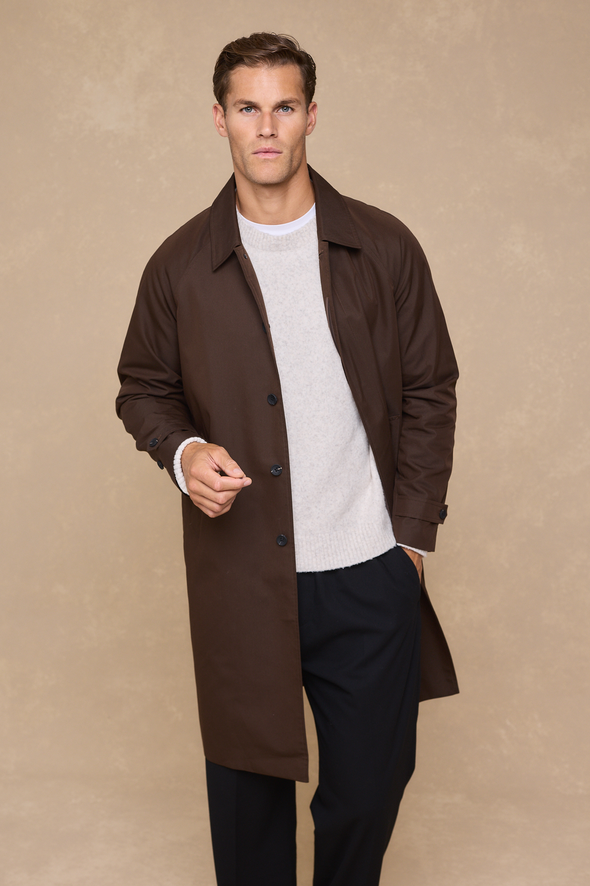 Iver Heavy Cotton Trench - Brown