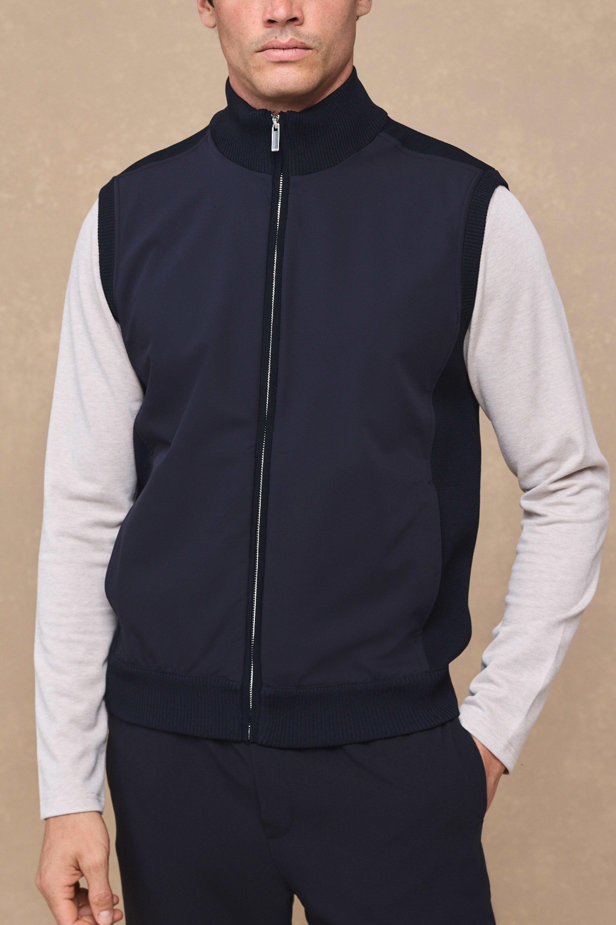 Davi Hybrid Knitted Gilet - Midnight Navy