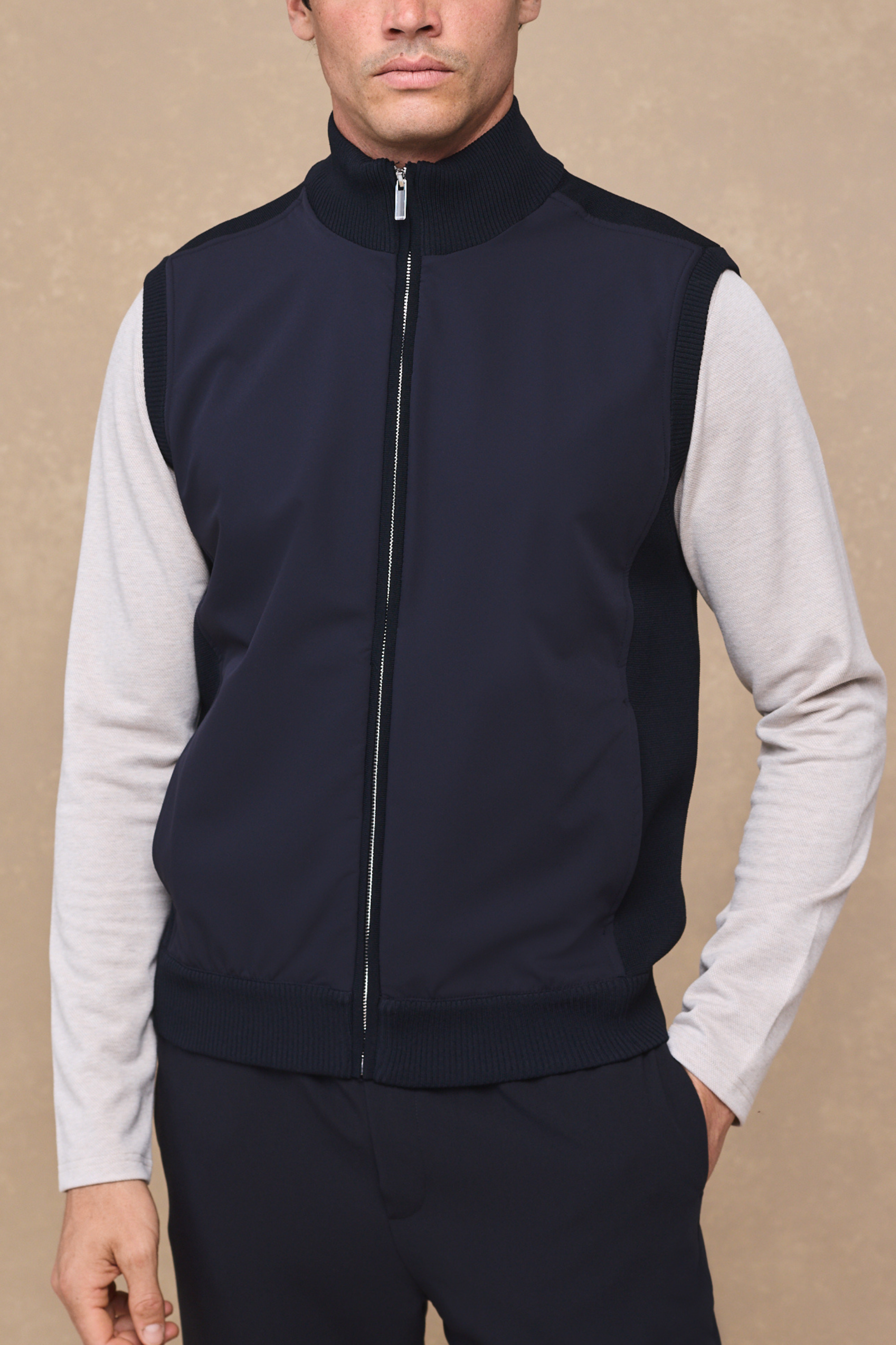 Davi Hybrid Knitted Gilet - Midnight Navy
